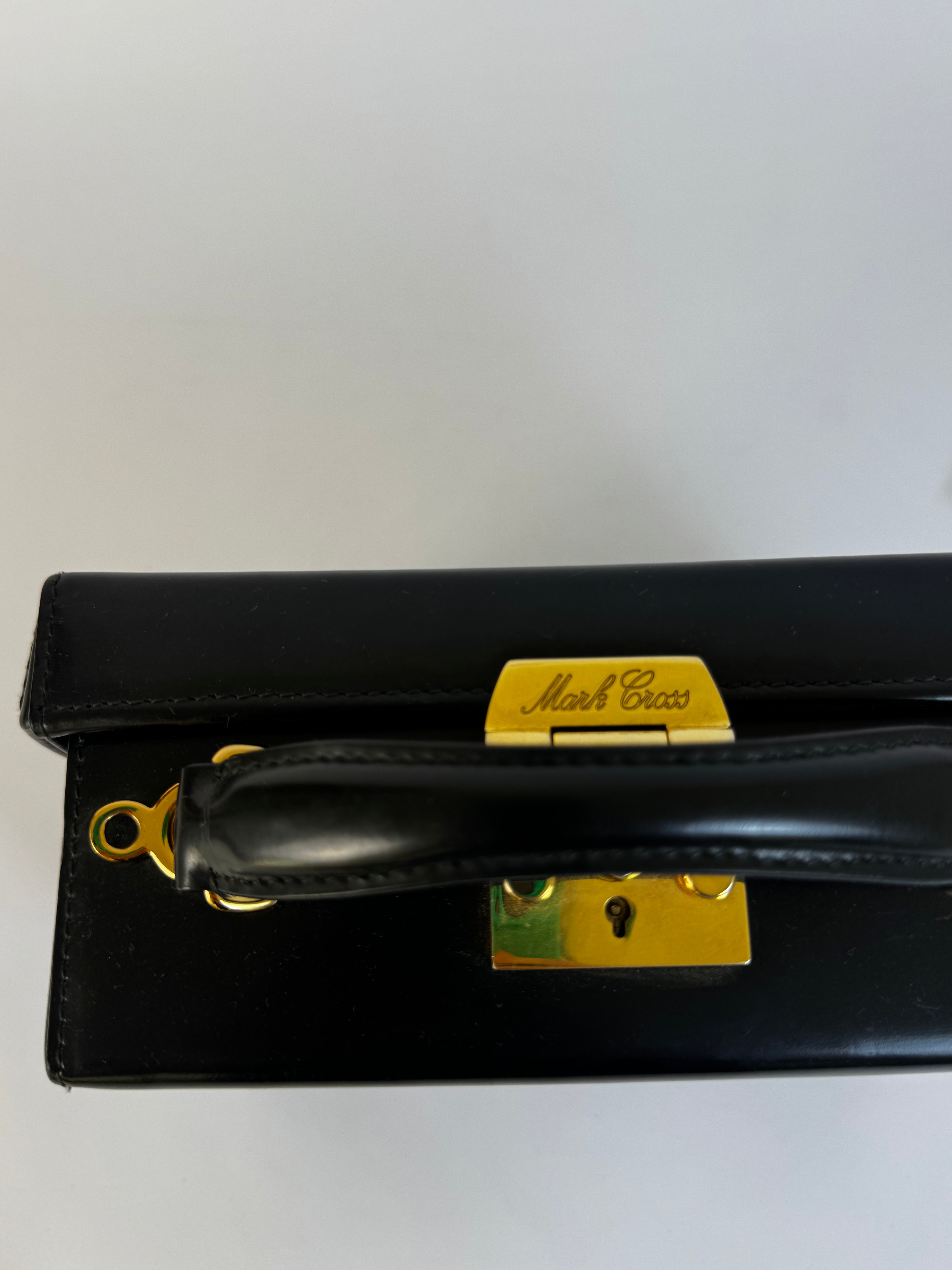 Mark Cross Leather Box Top Handle Bag