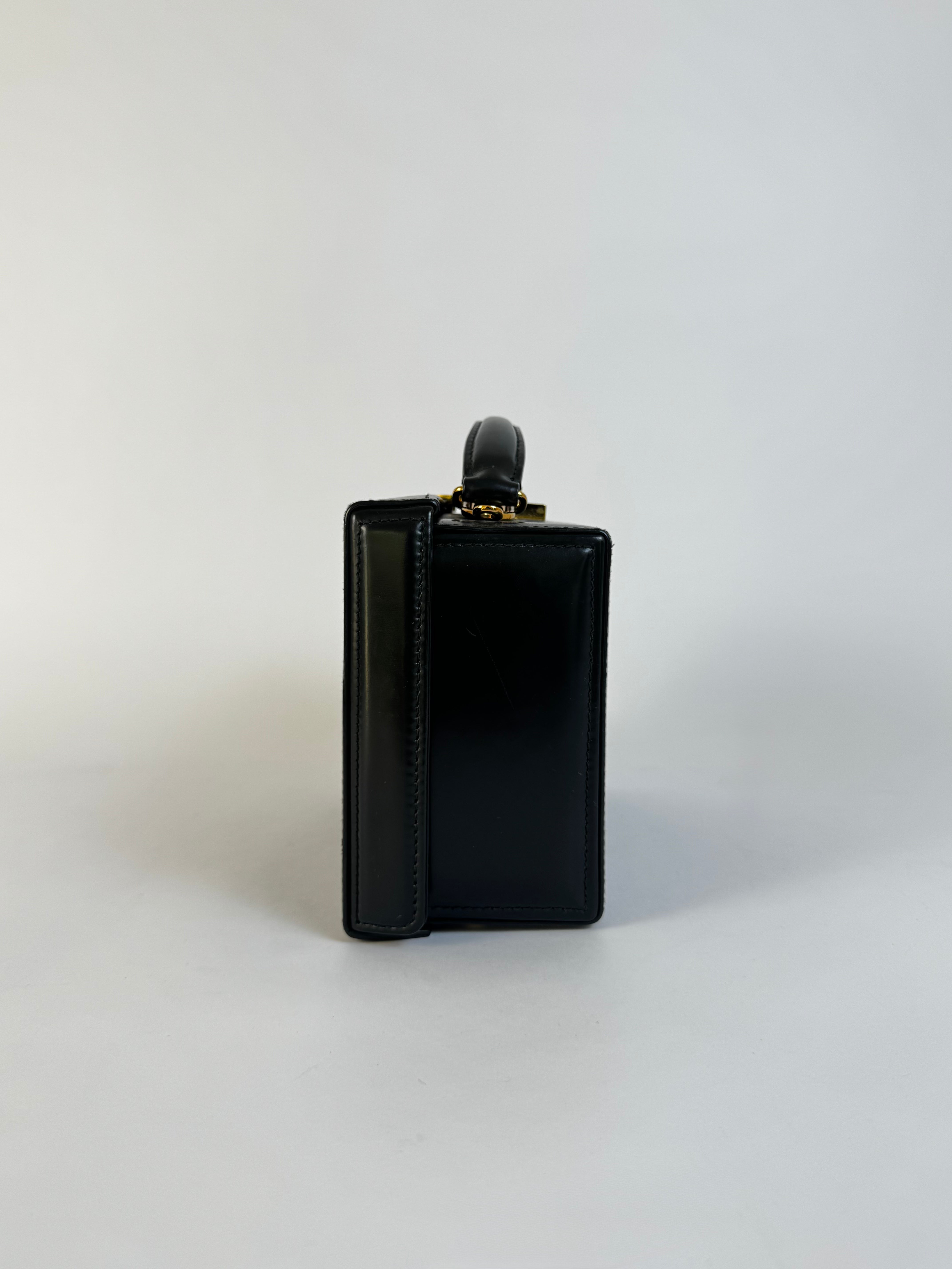 Mark Cross Leather Box Top Handle Bag