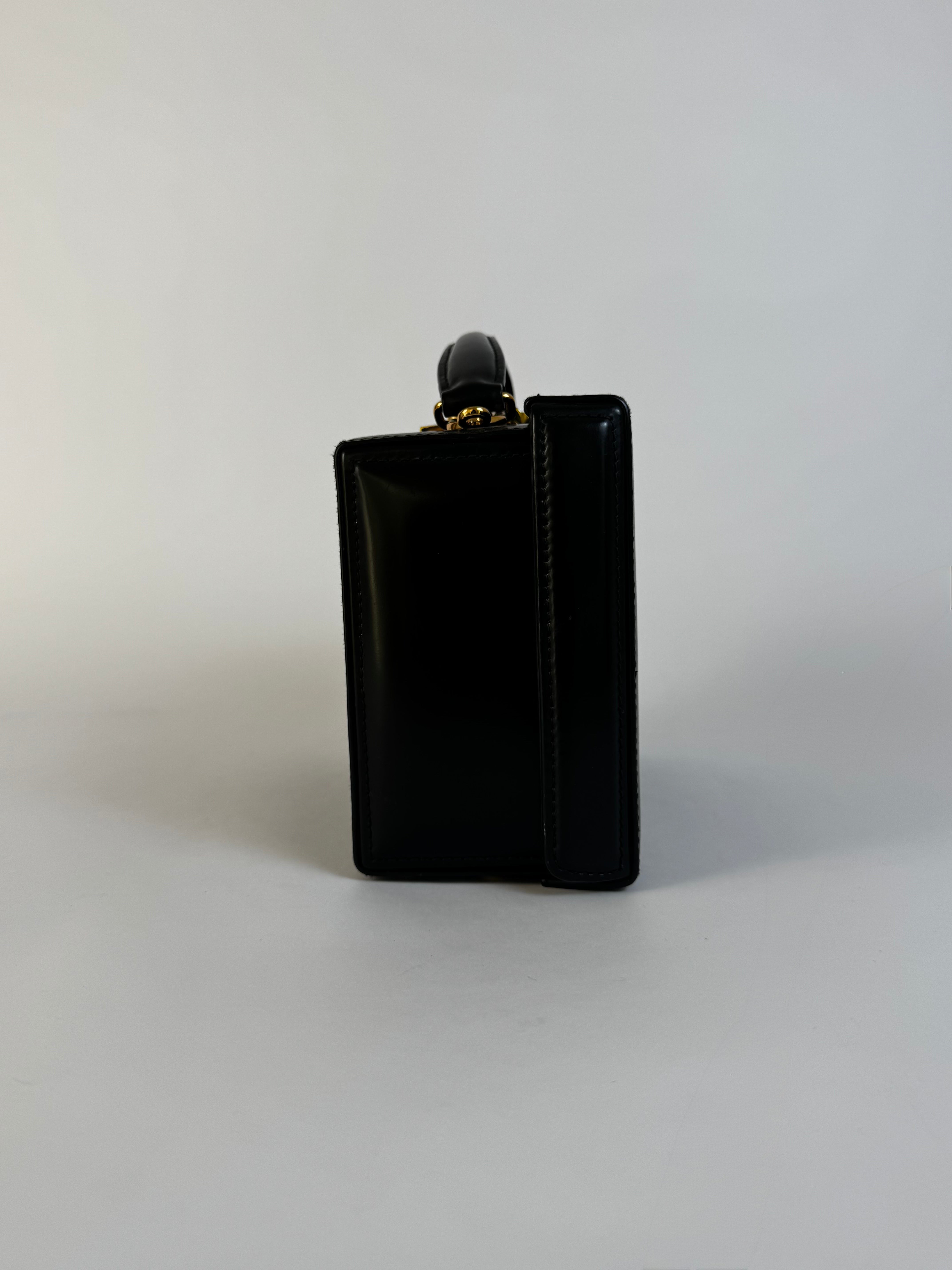 Mark Cross Leather Box Top Handle Bag