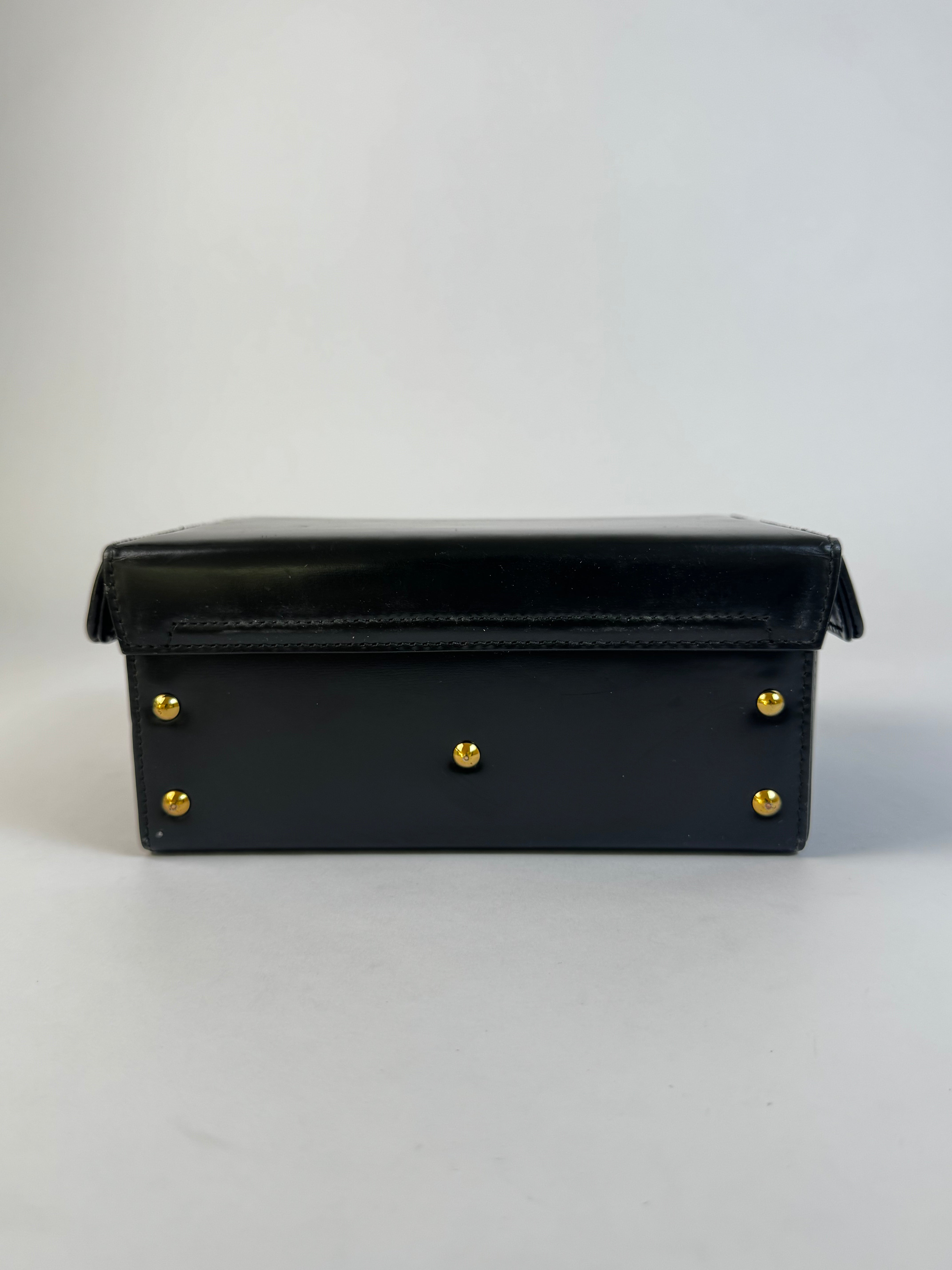 Mark Cross Leather Box Top Handle Bag