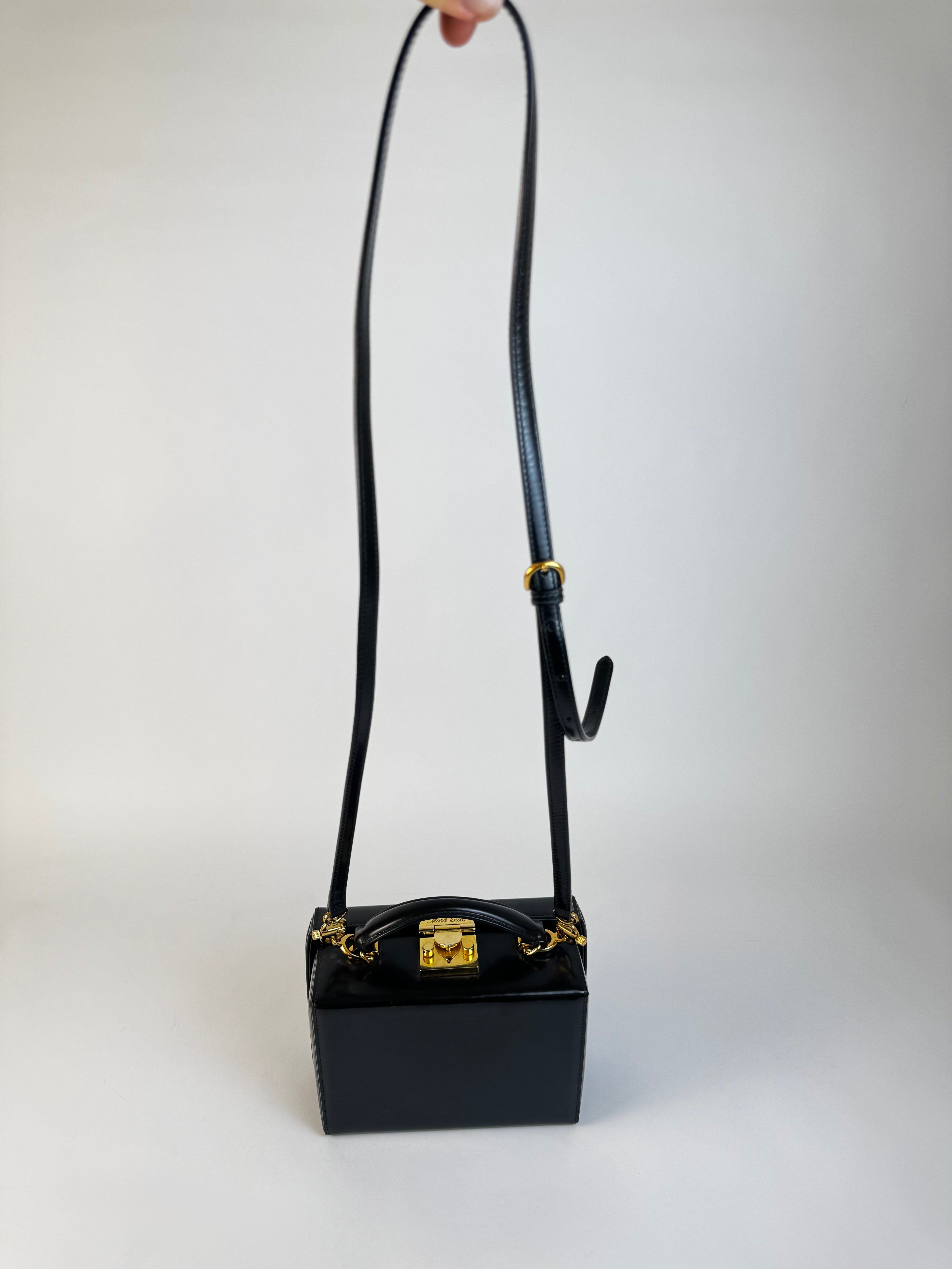 Mark Cross Leather Box Top Handle Bag