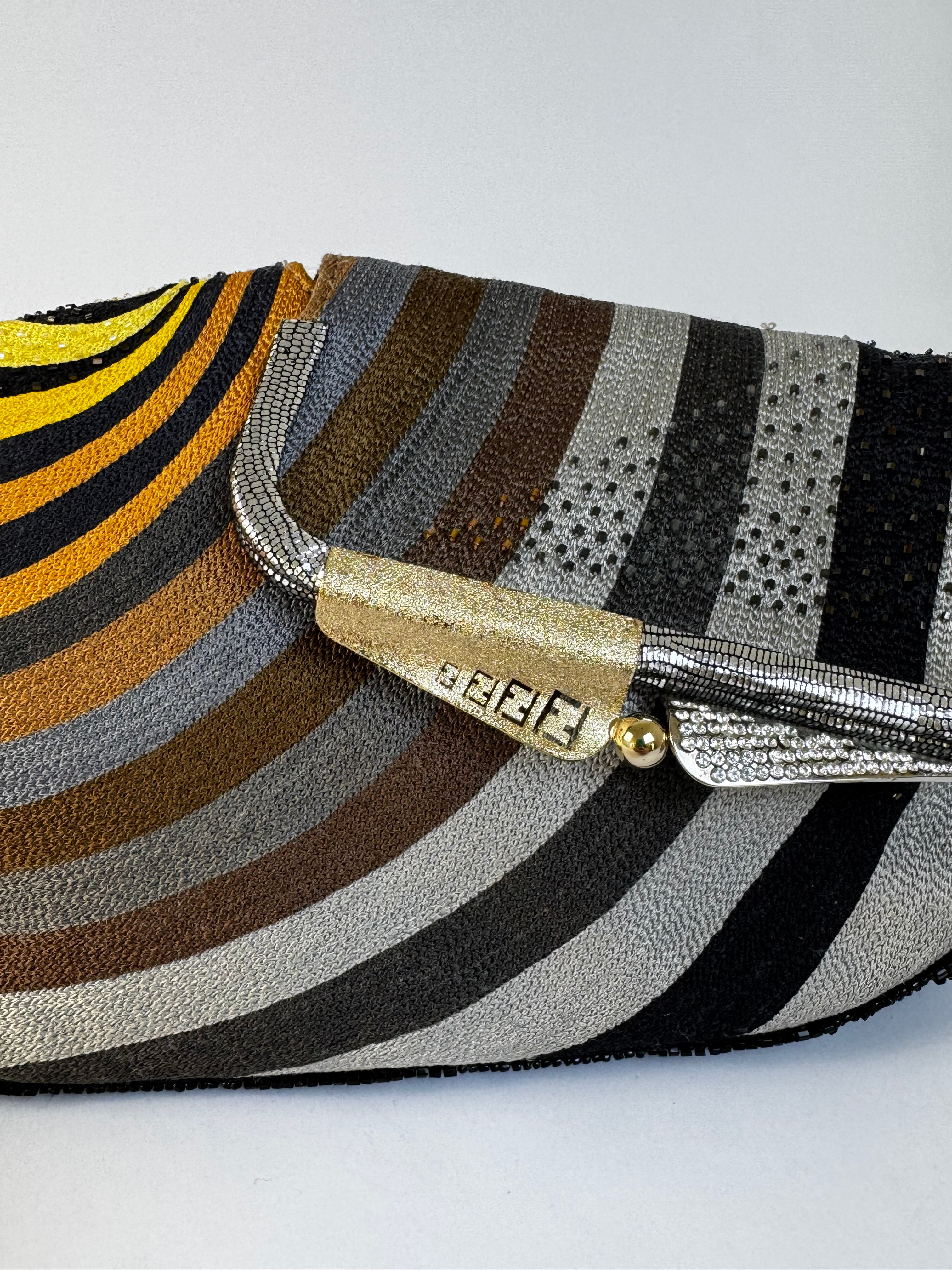 Fendi Multicolor Beaded Pochette Clutch