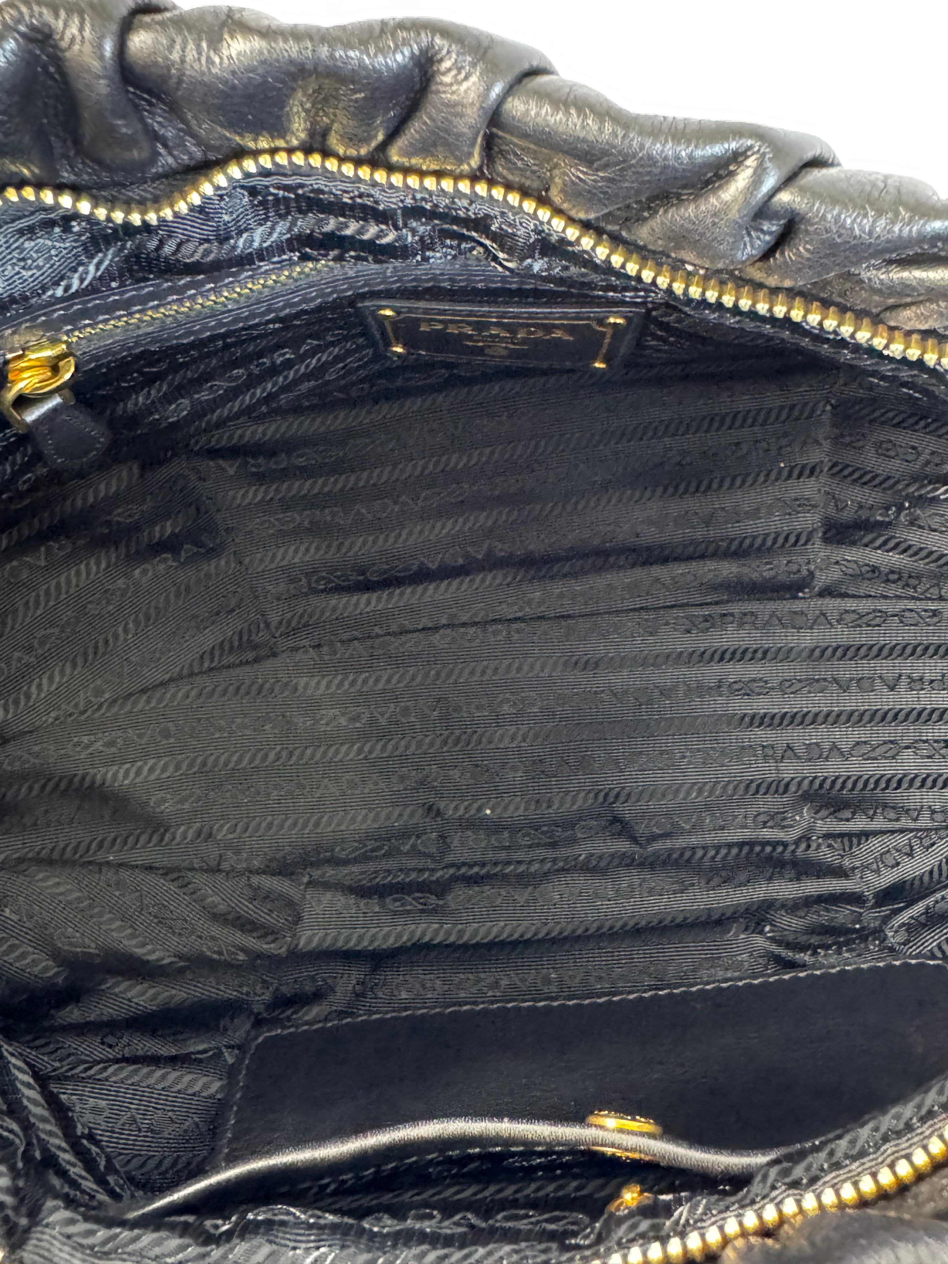 Prada Vintage Black Leather Clutch