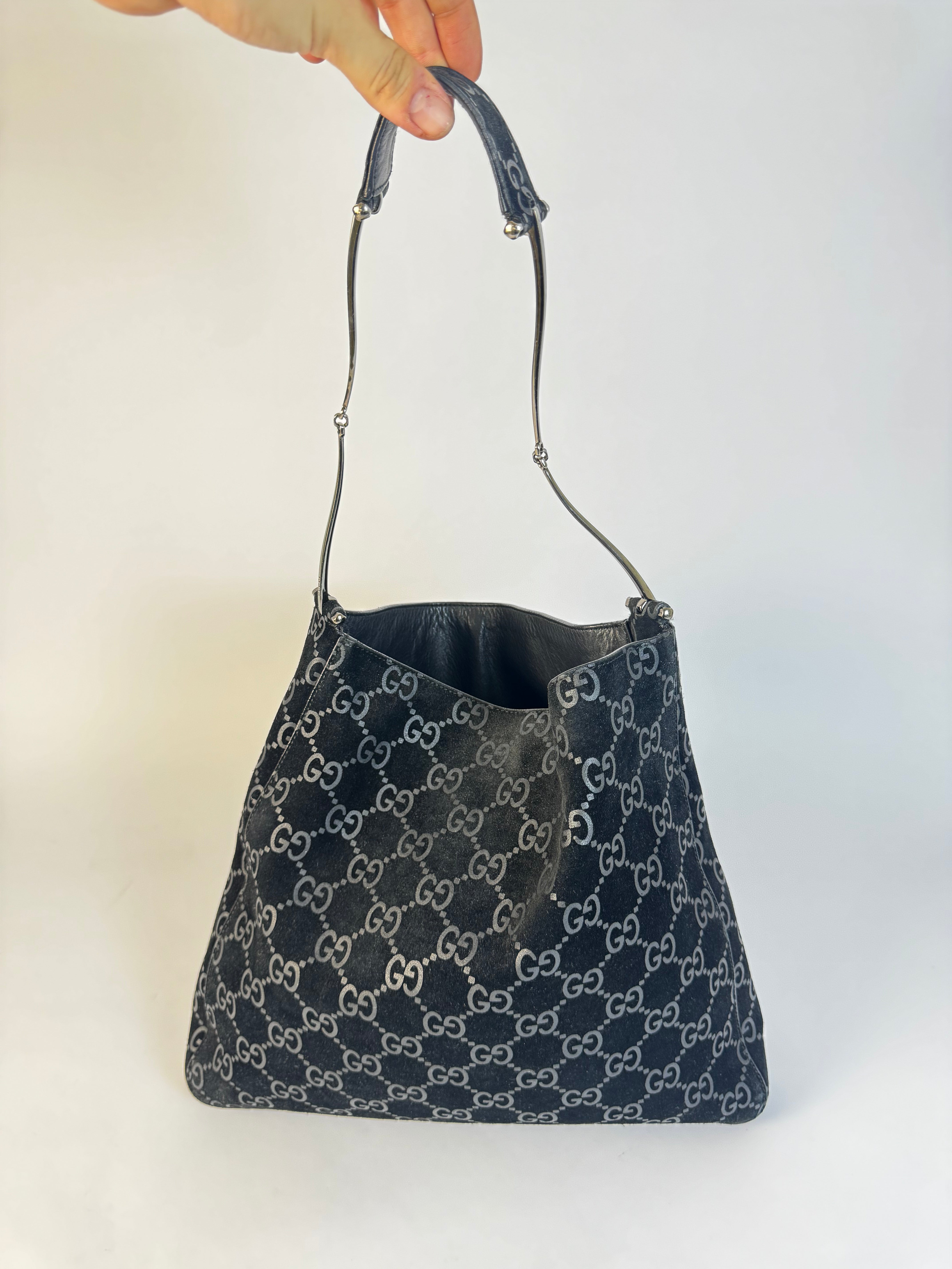 Gucci Tom Ford Slim Horsebit Black Suede Hobo Bag Best Seller