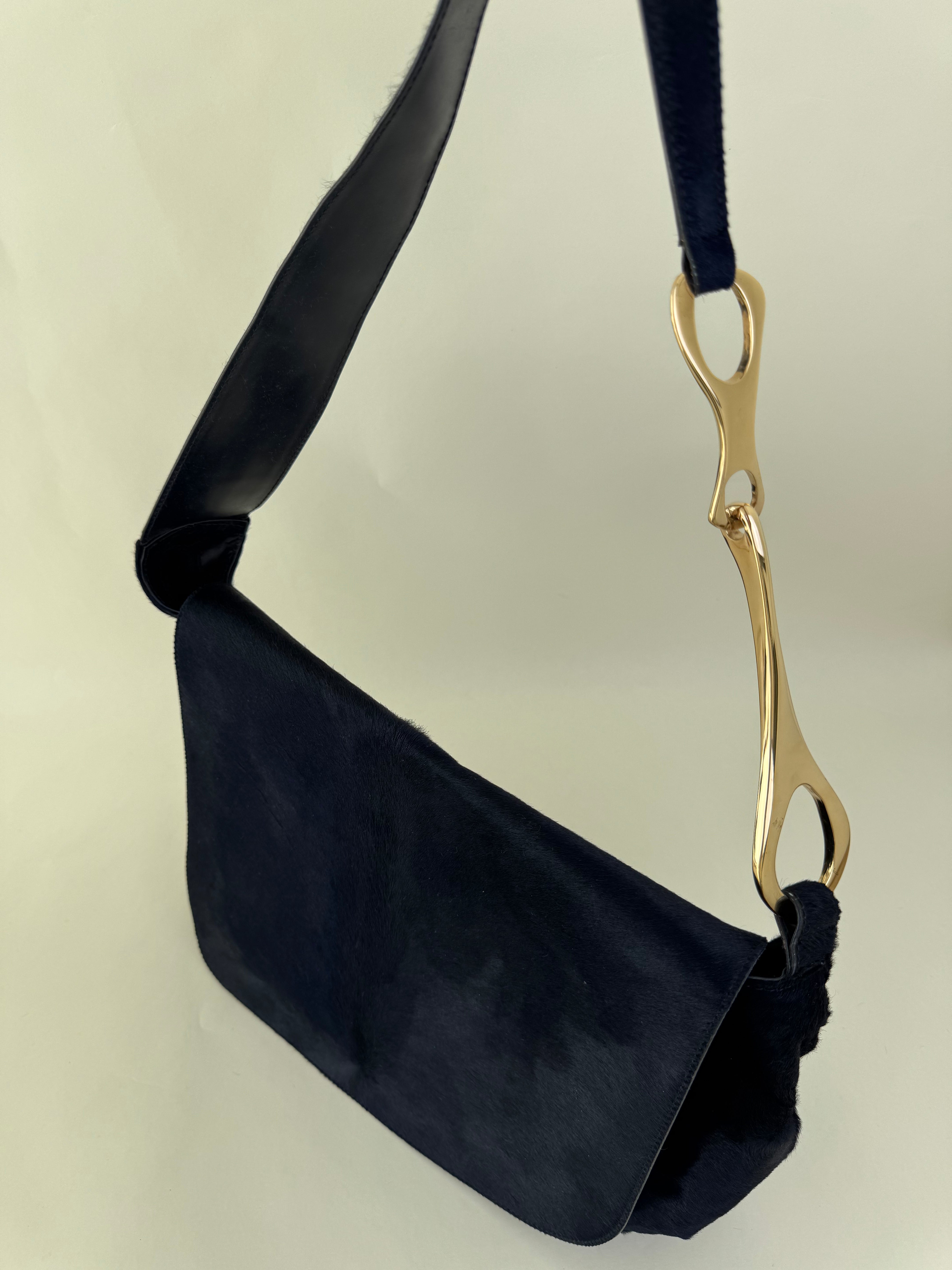 Gucci Tom Ford Jumbo Horsebit Hobo Bag Navy Rare