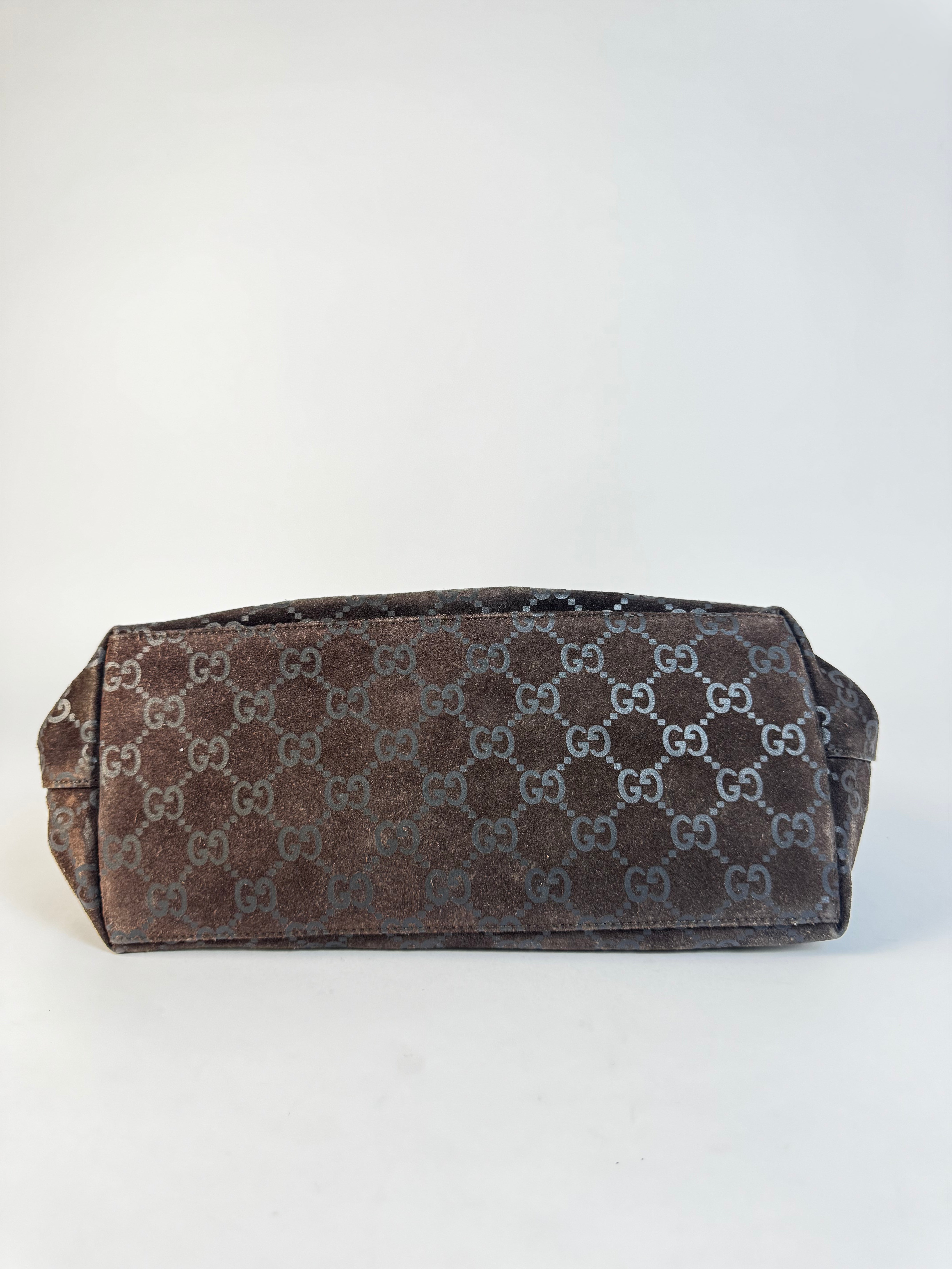 Gucci Brown GG Canvas Bamboo Handle Shoulder Bag