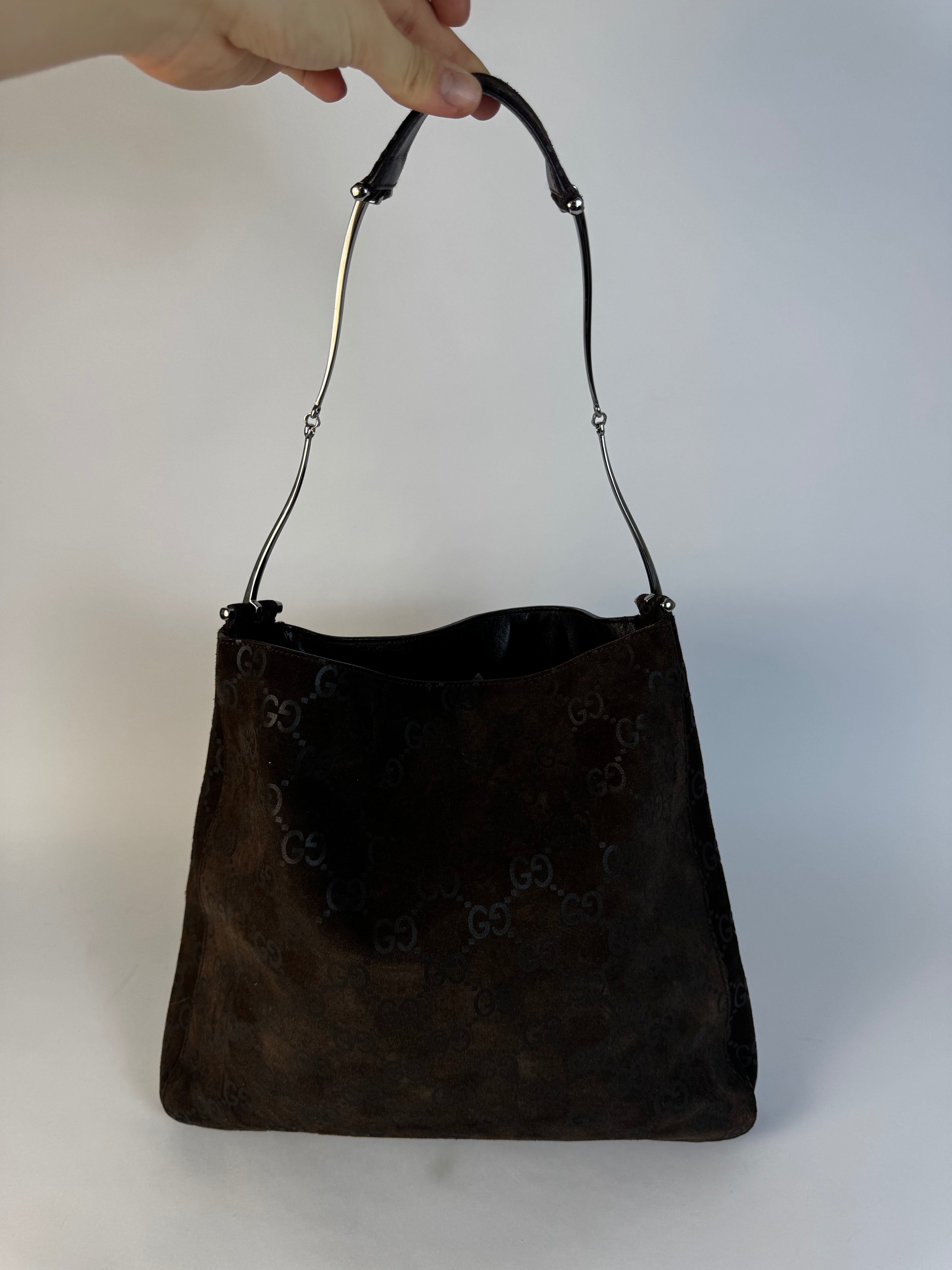 Gucci Tom Ford Slim Horsebit Brown Suede Hobo Bag Best Seller