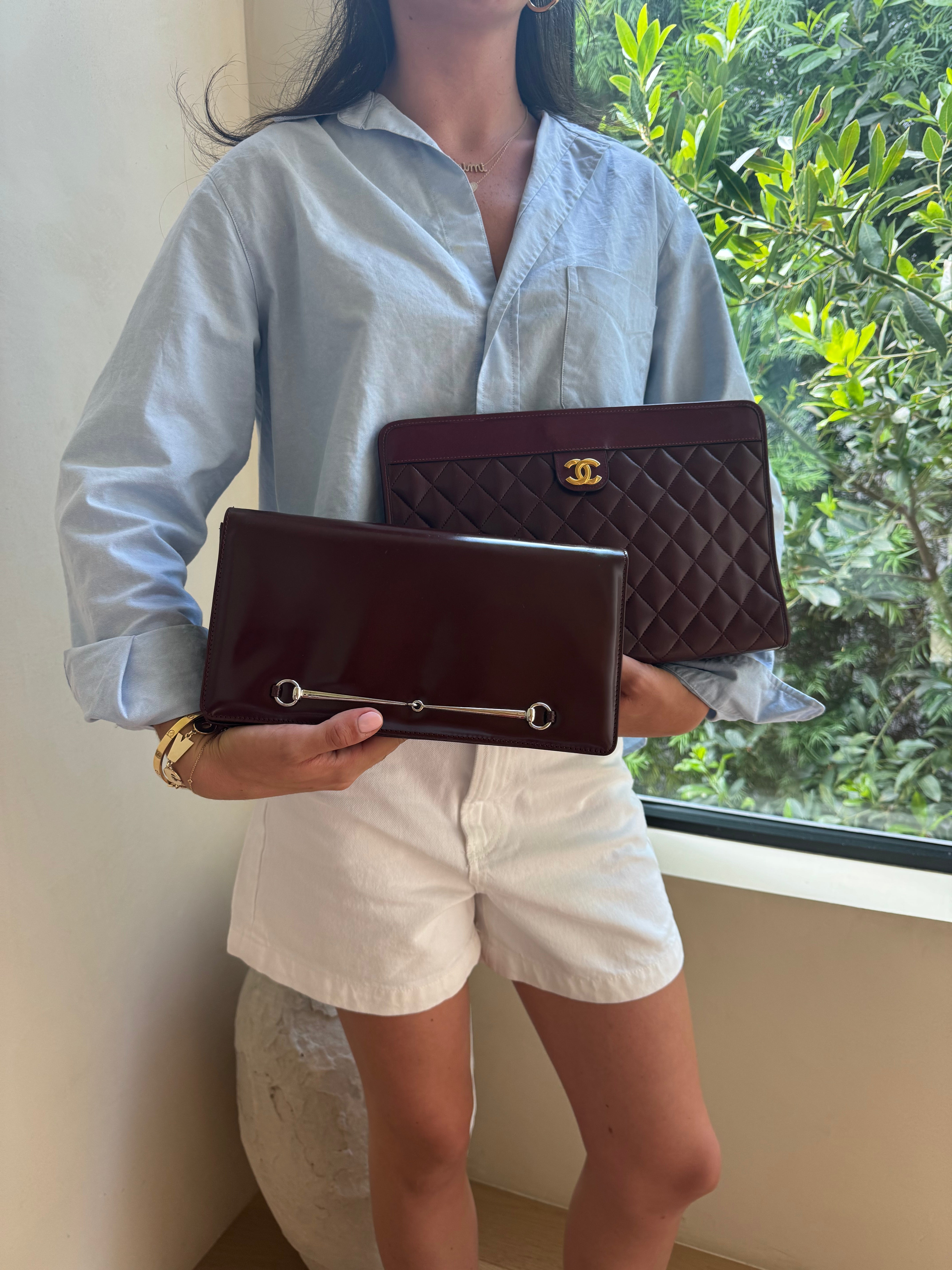 Chanel Vintage Burgundy Clutch