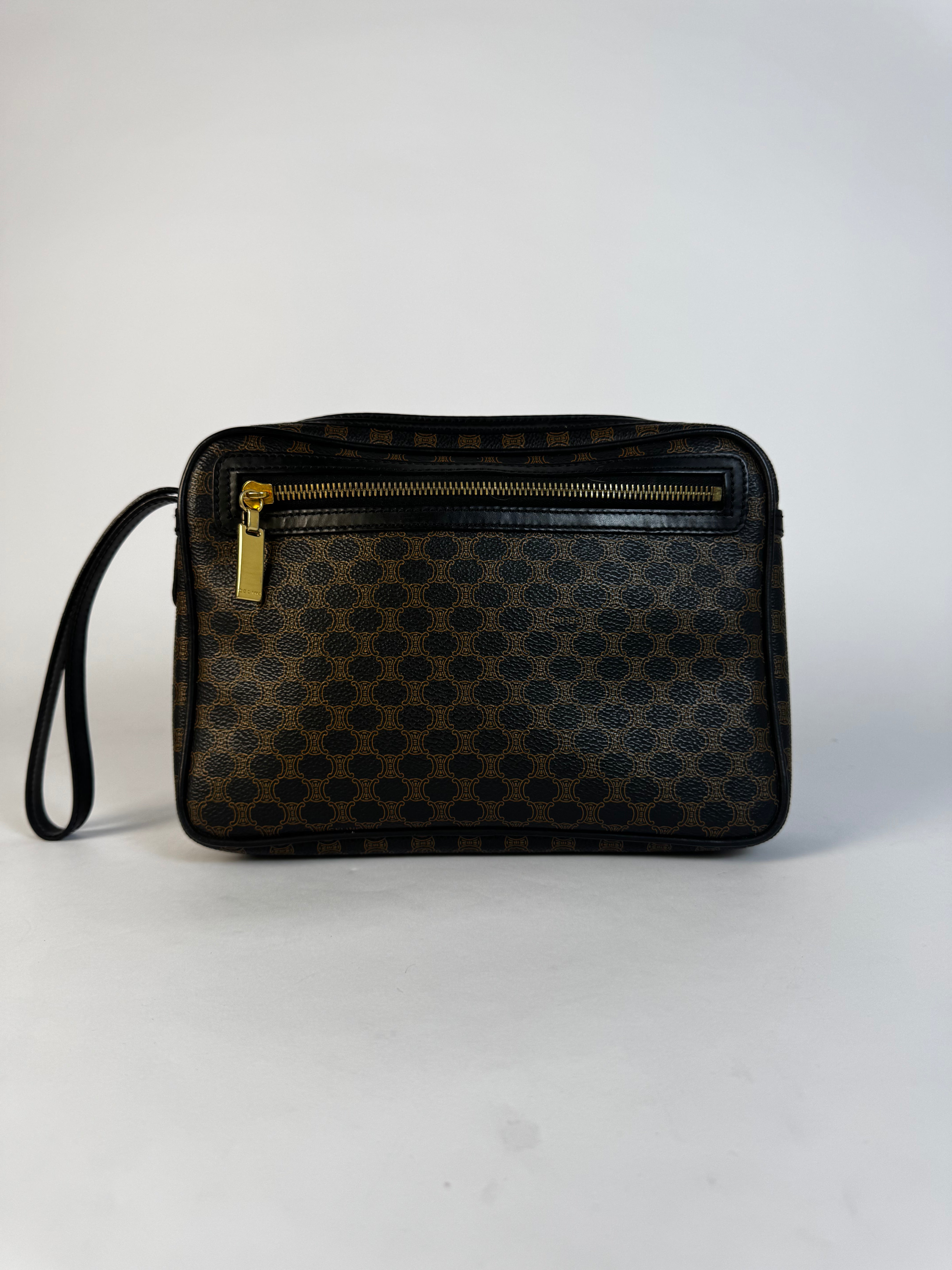 Celine Vintage Black Macadam Clutch