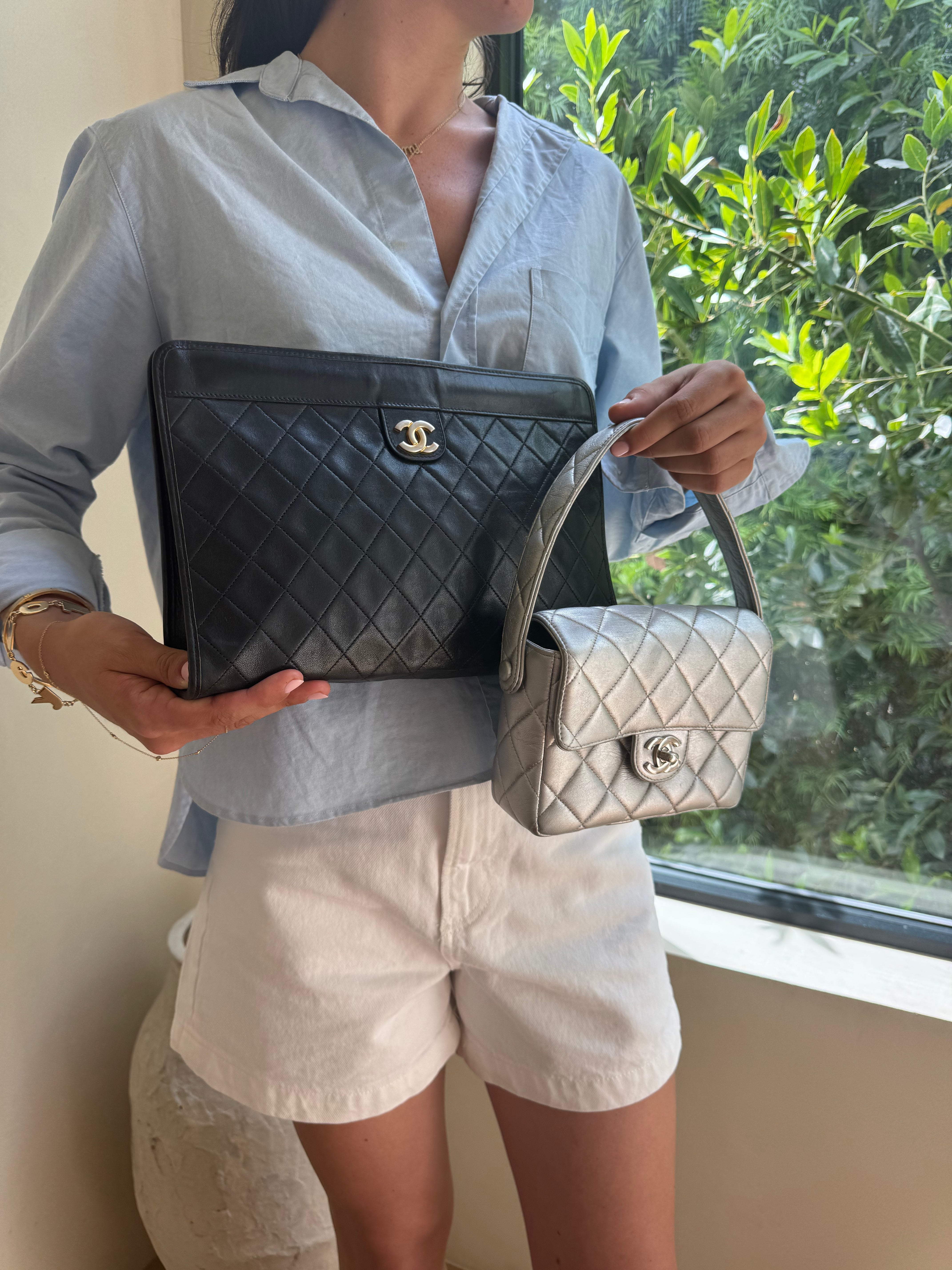 Chanel Metallic Quilted Handbag