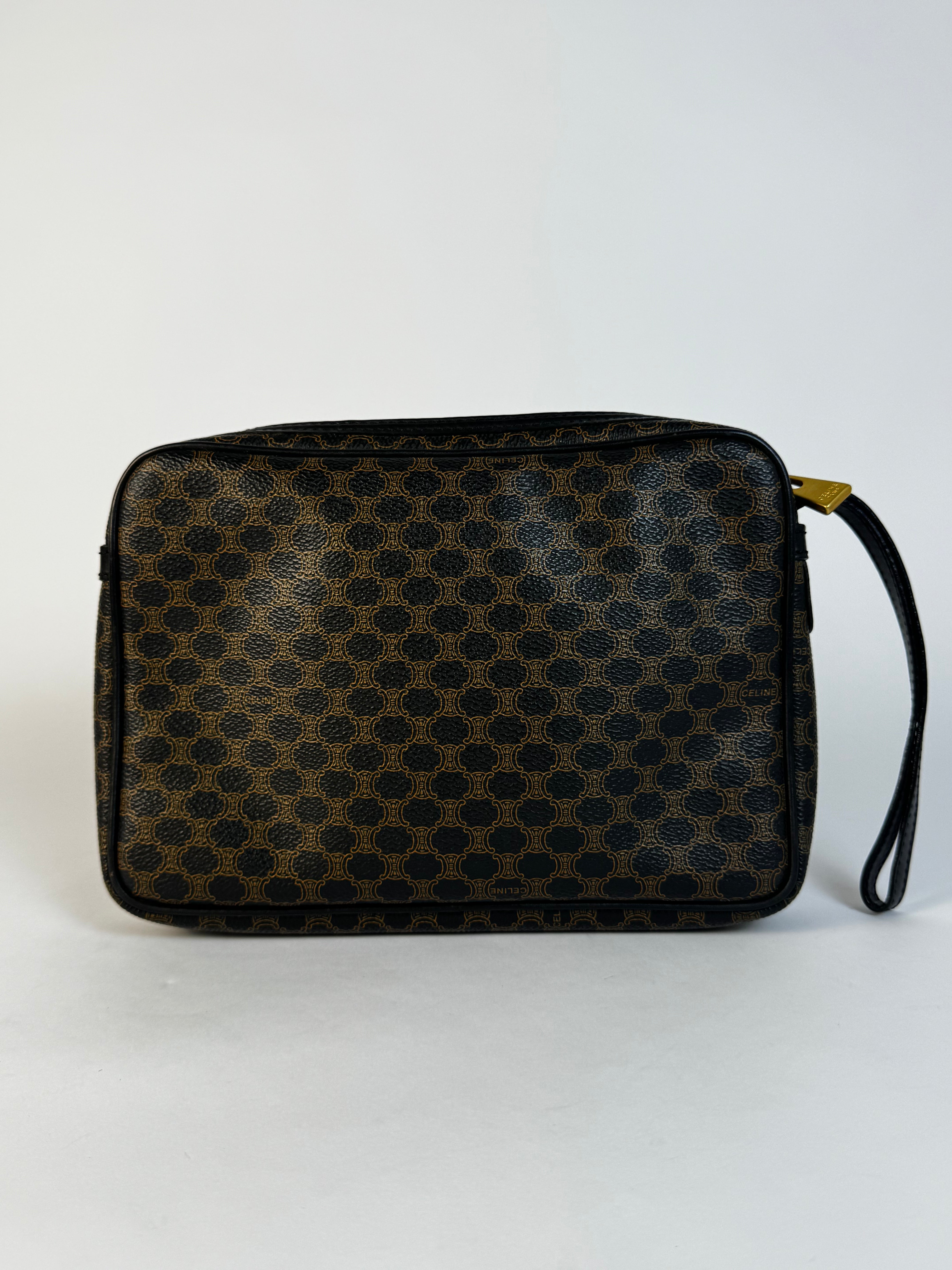 Celine Vintage Black Macadam Clutch
