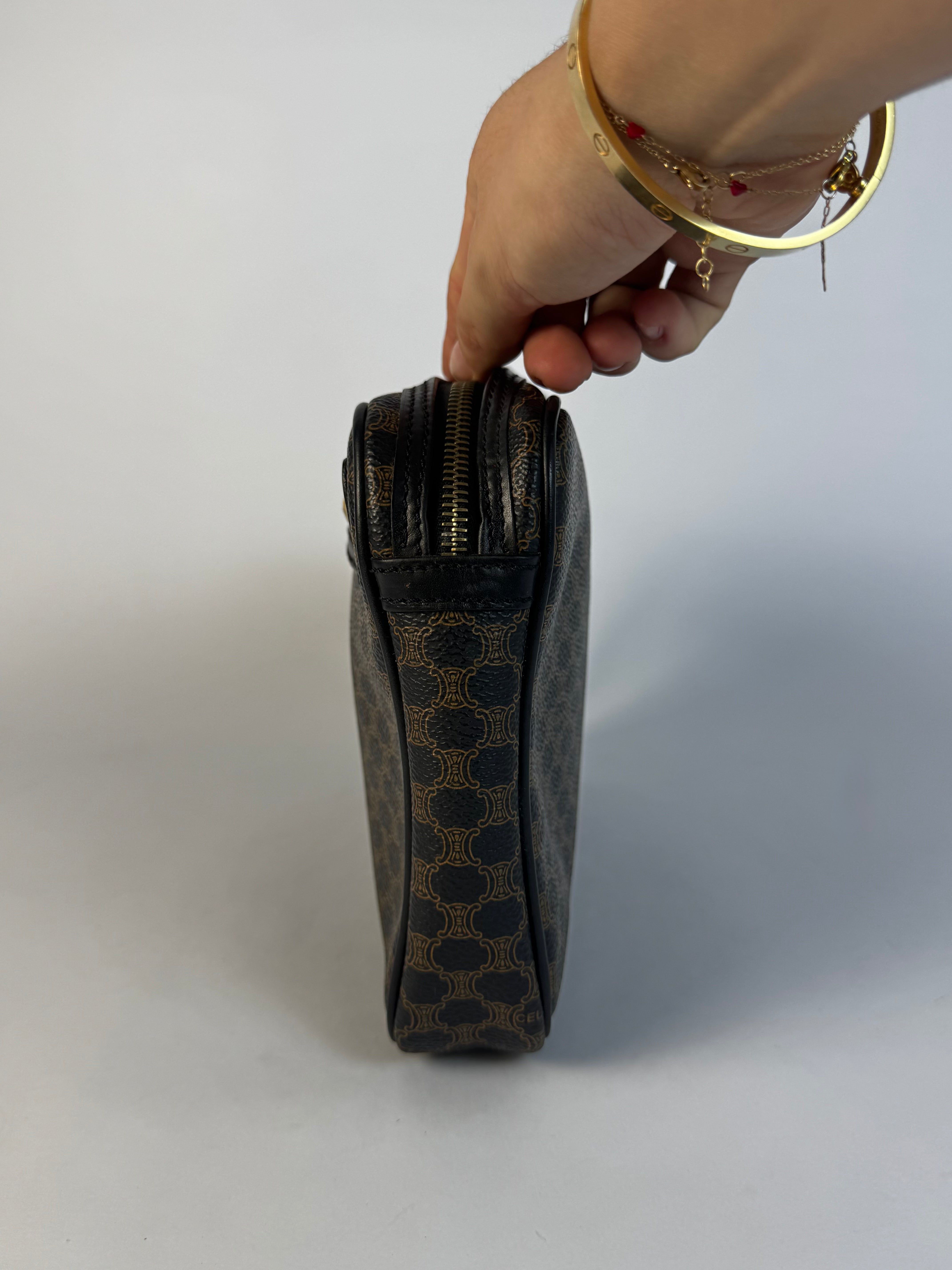 Celine Vintage Black Macadam Clutch