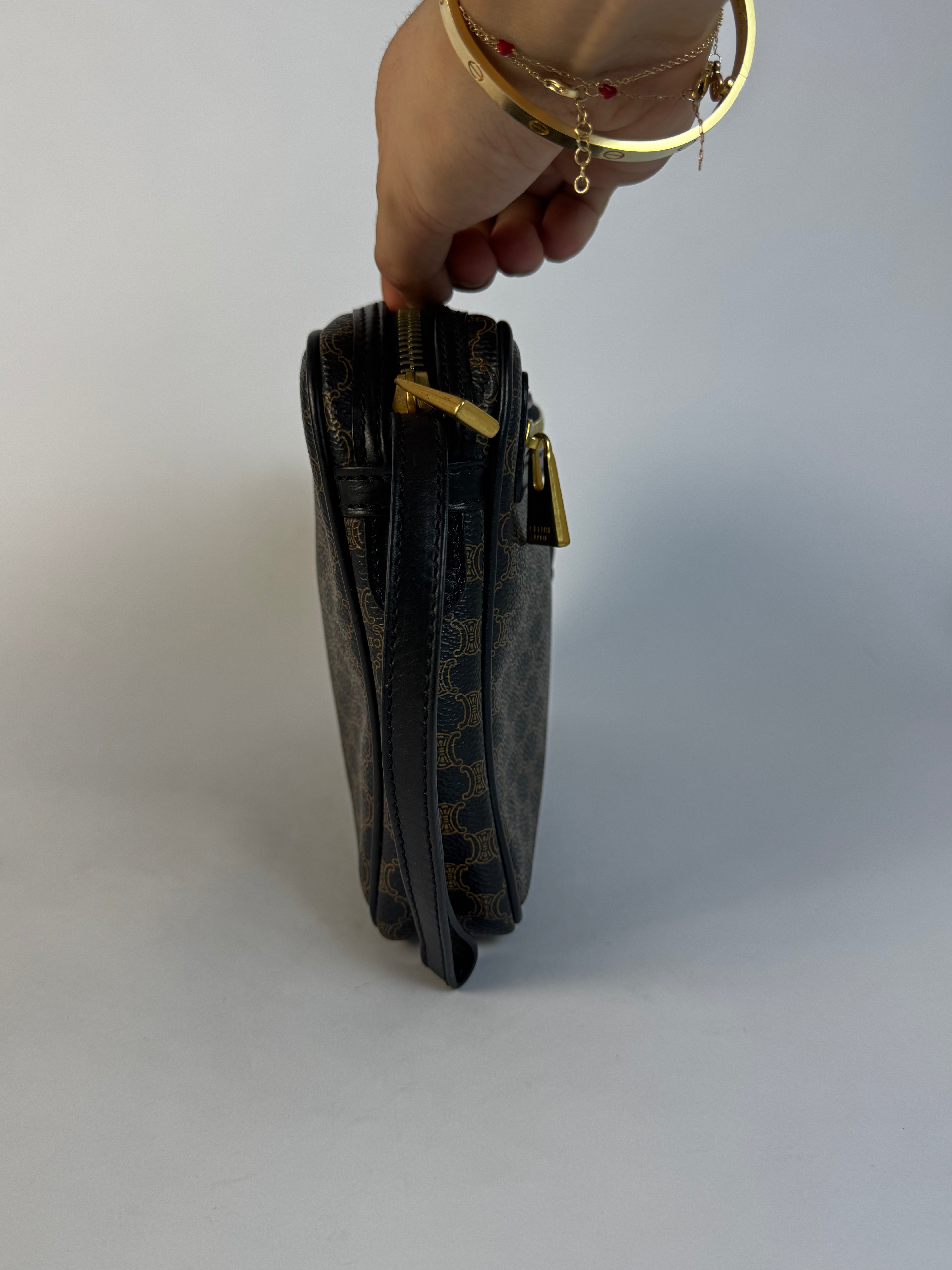Celine Vintage Black Macadam Clutch