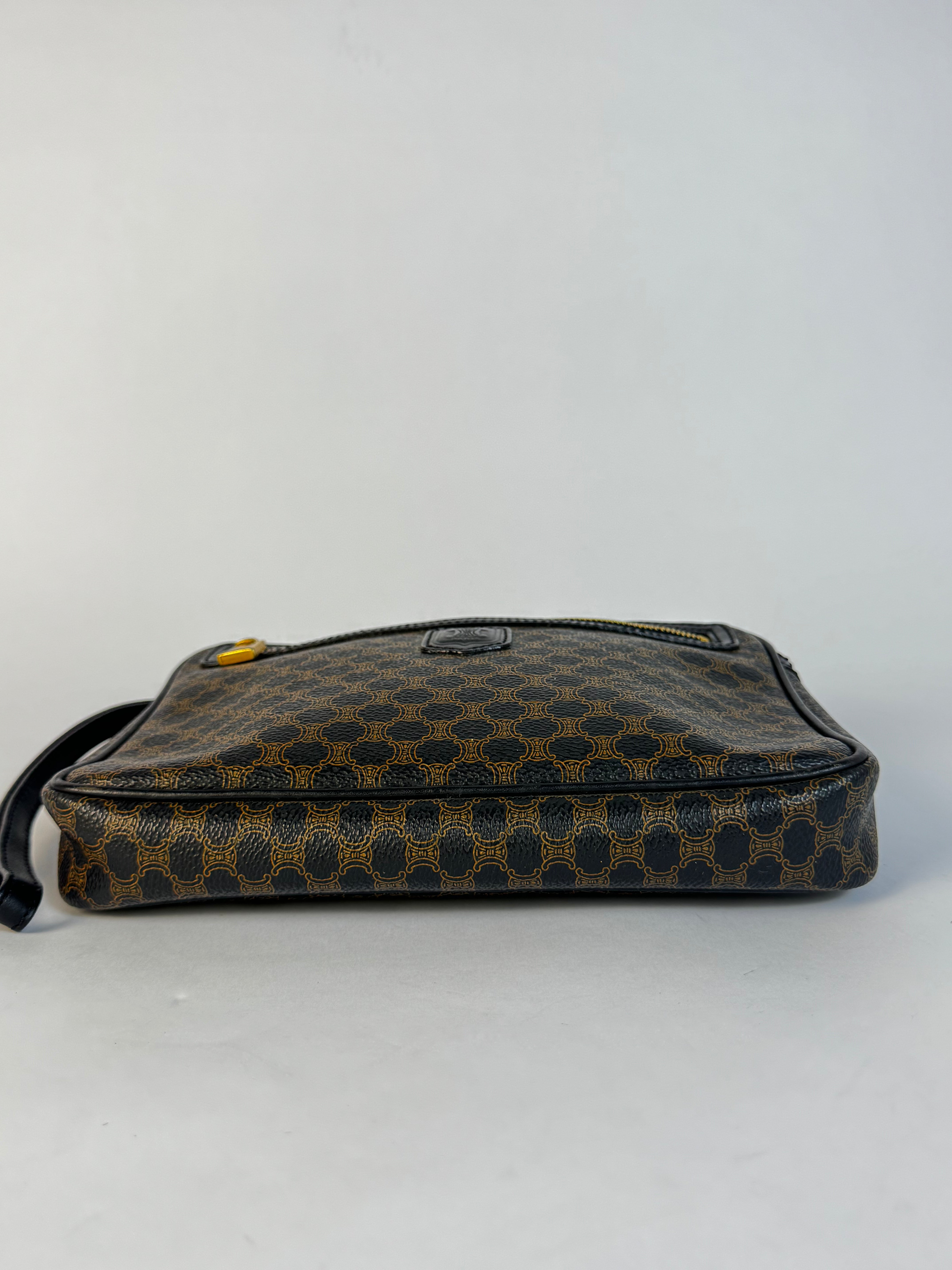 Celine Vintage Black Macadam Clutch