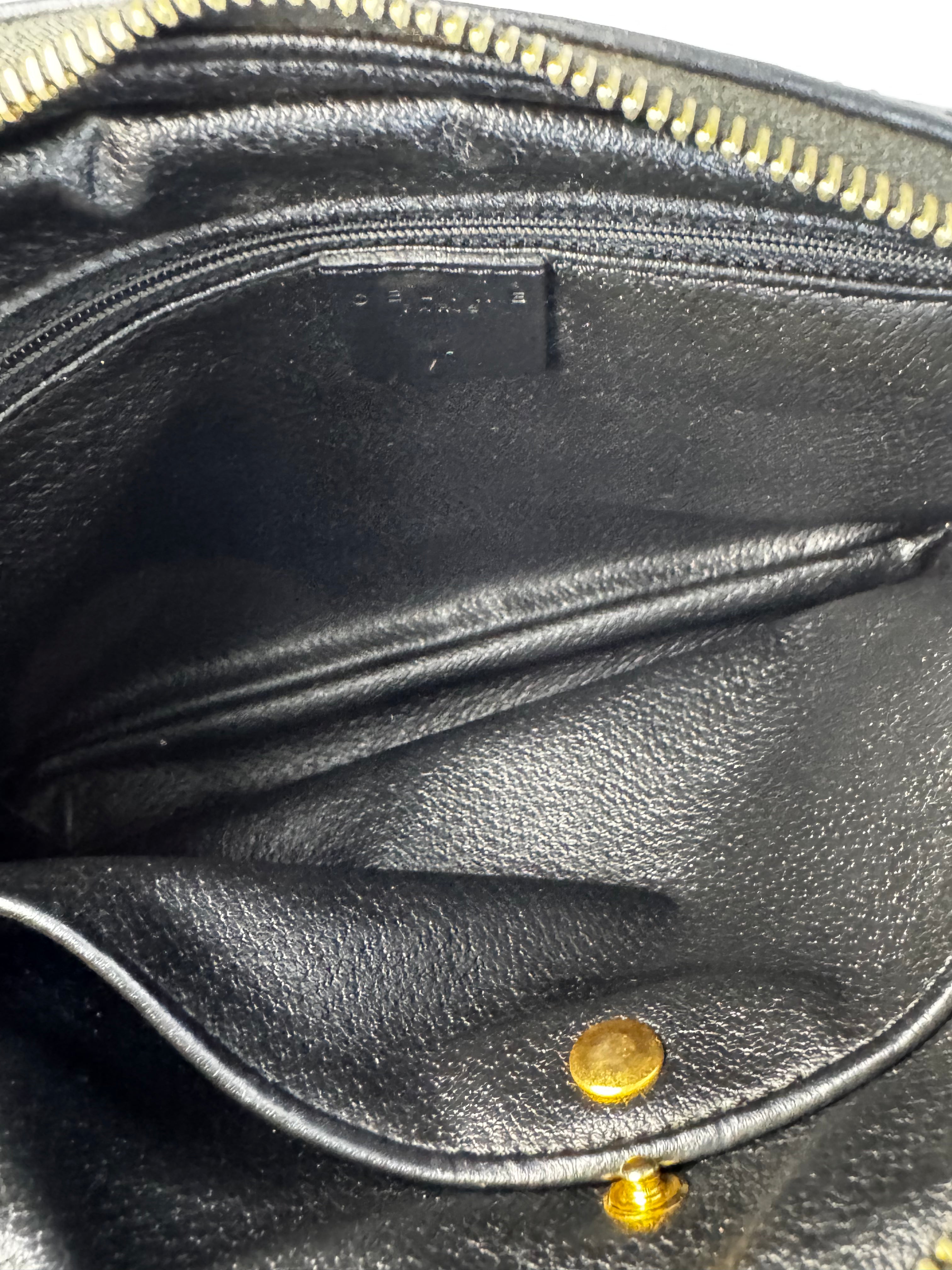 Celine Vintage Black Macadam Clutch