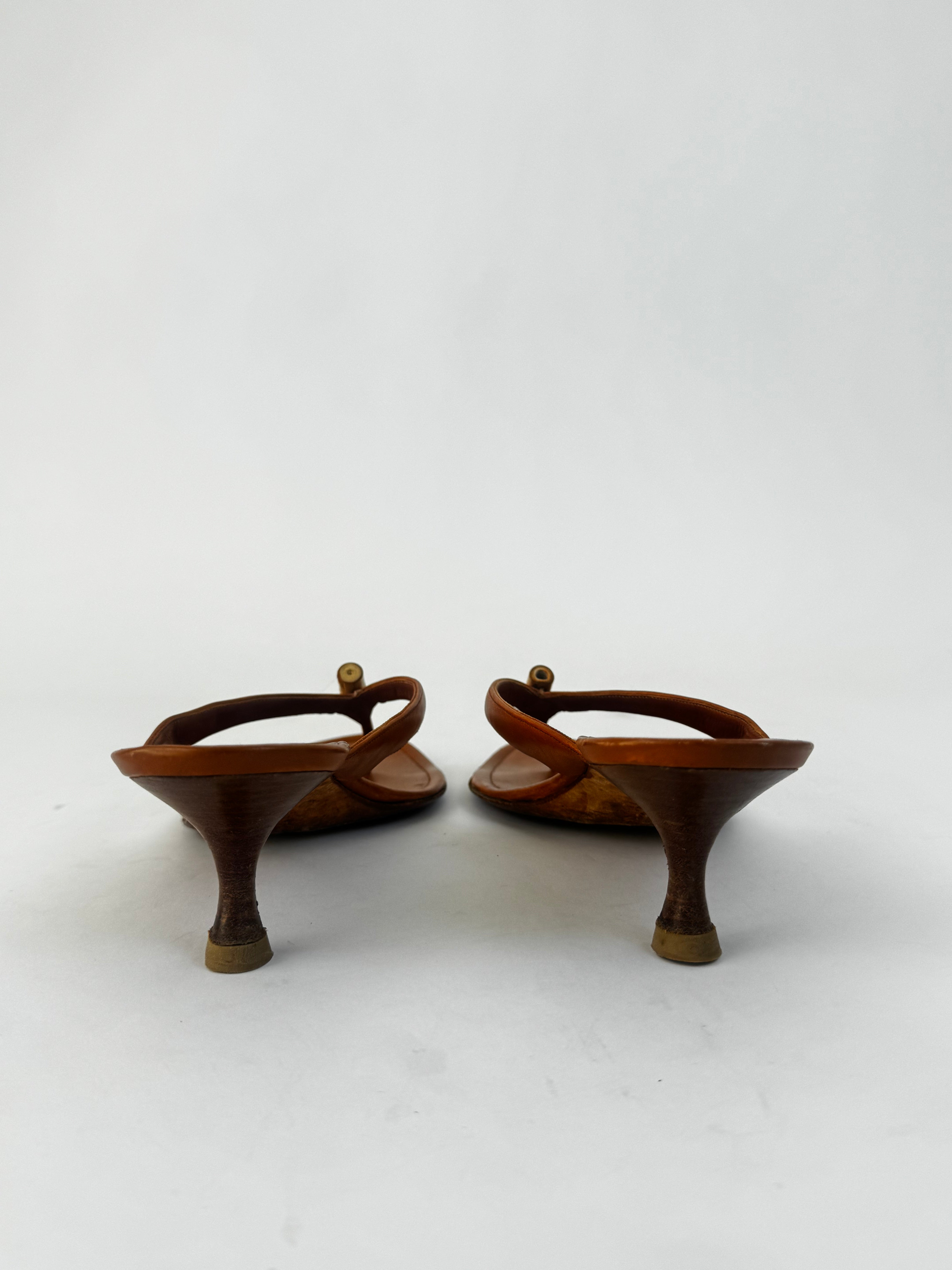 Manolo Blahnik Bamboo Sandals - 39