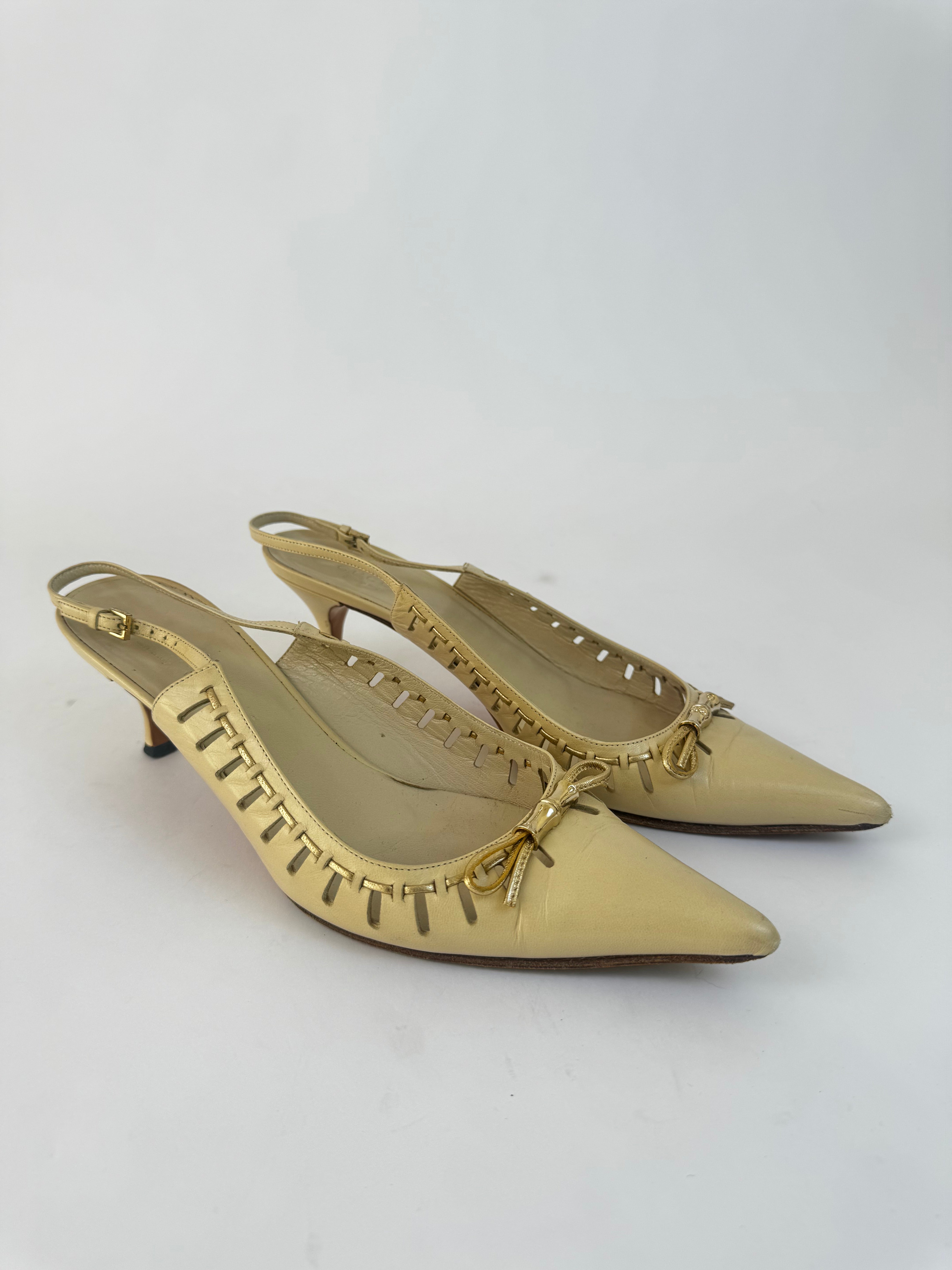 Gucci Ivory Slingbacks - 38.5