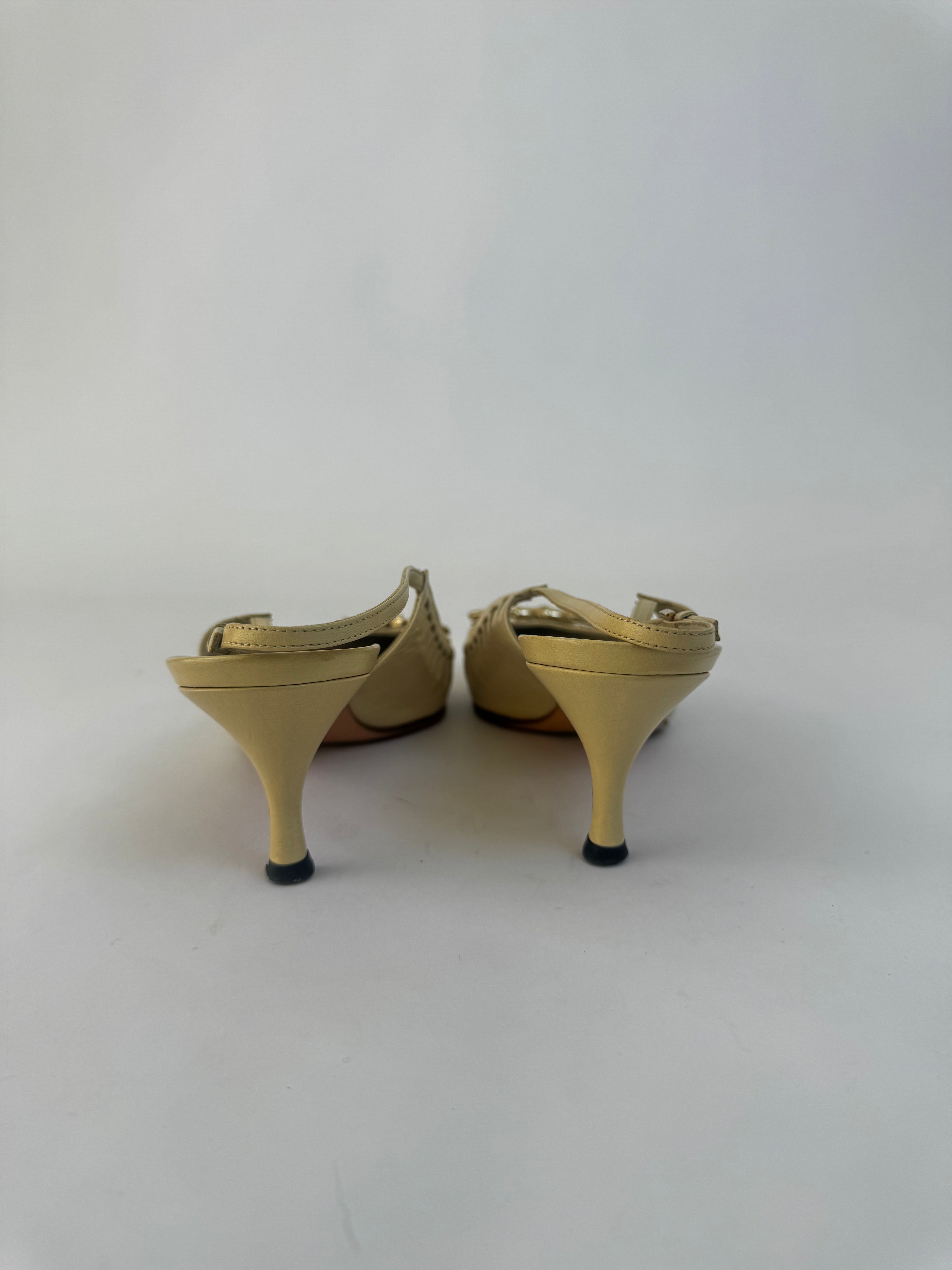Gucci Ivory Slingbacks - 38.5