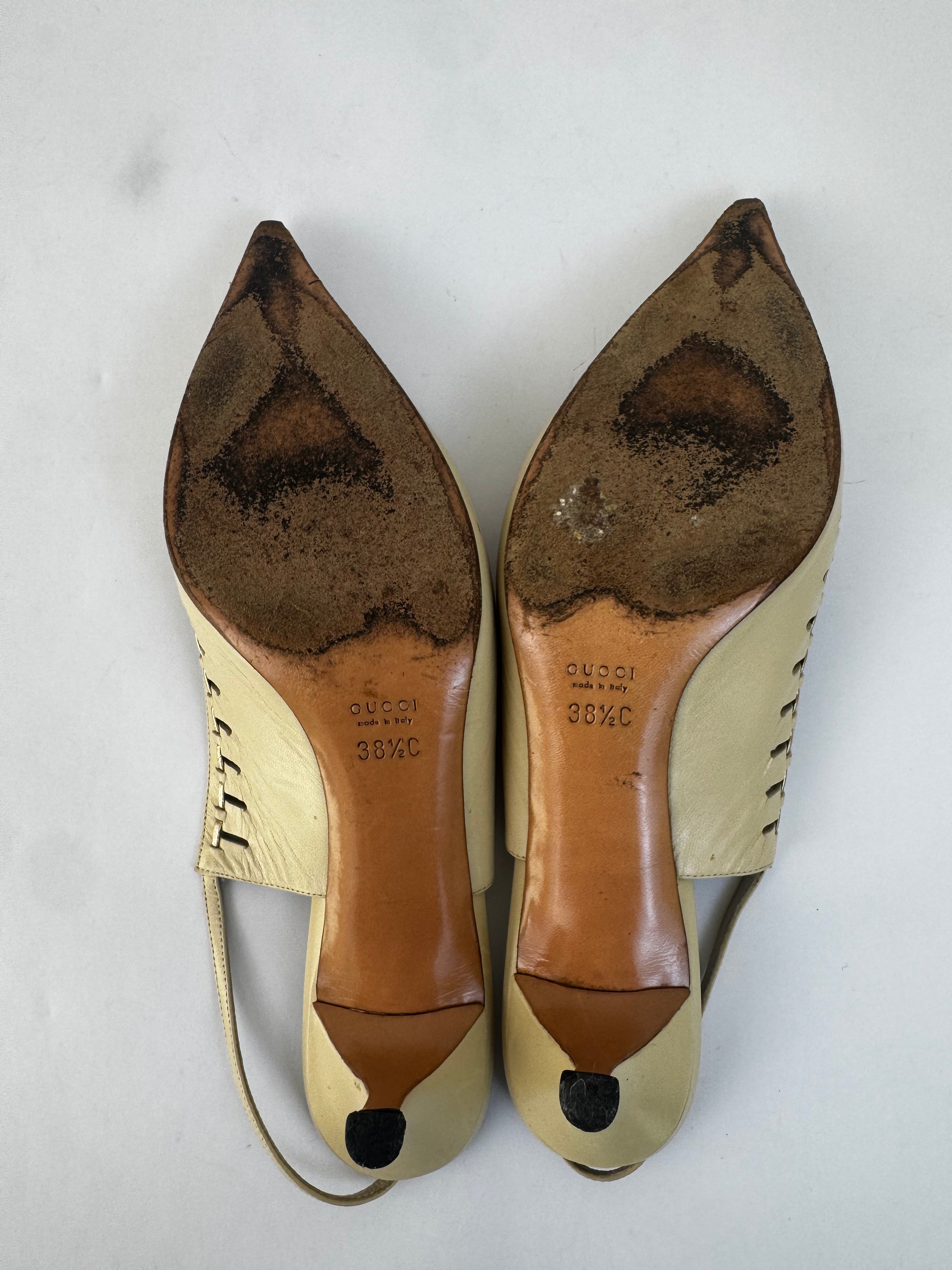 Gucci Ivory Slingbacks - 38.5