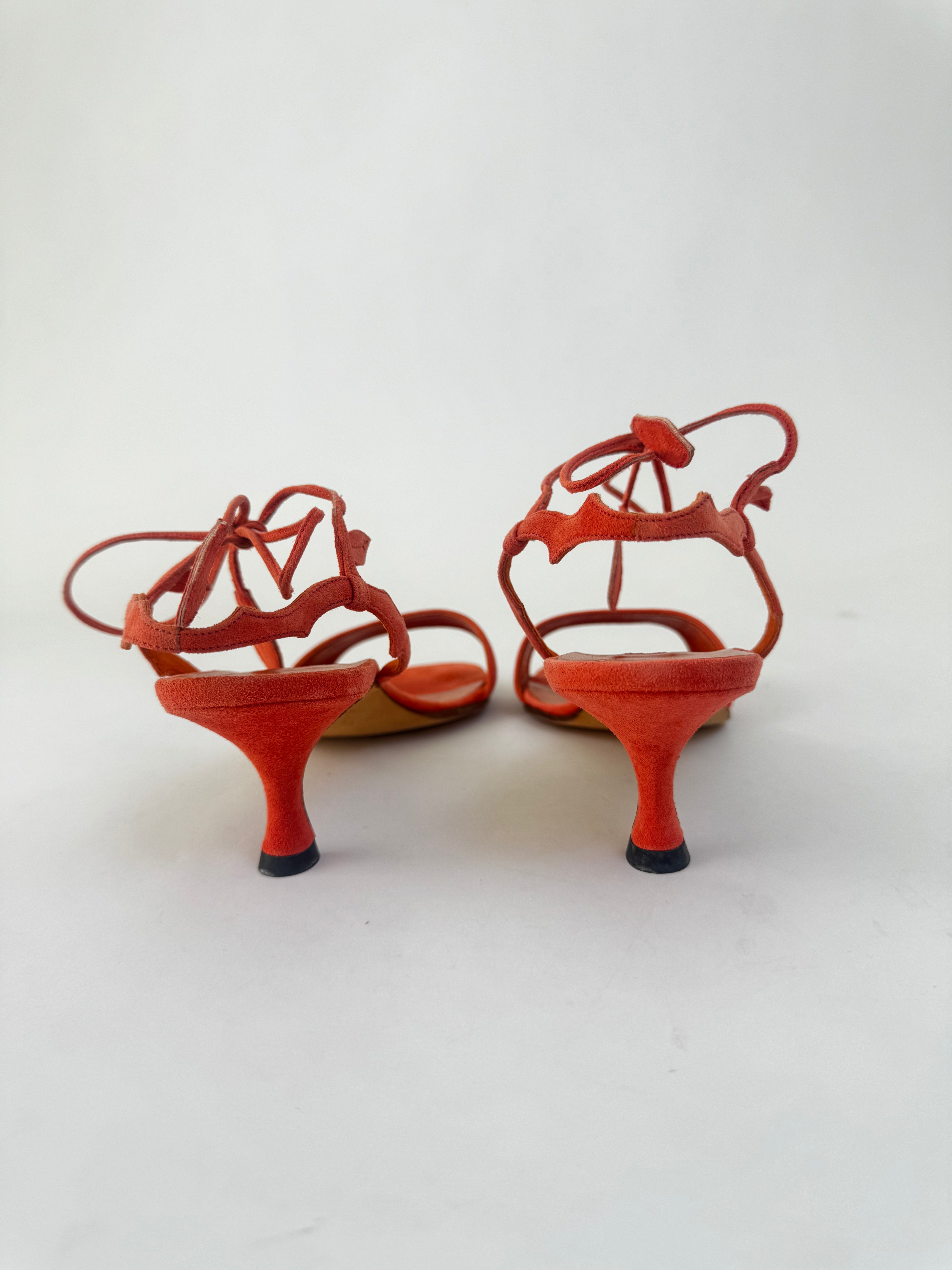 Manolo Blahnik Coral Lace-Up Sandals - 39