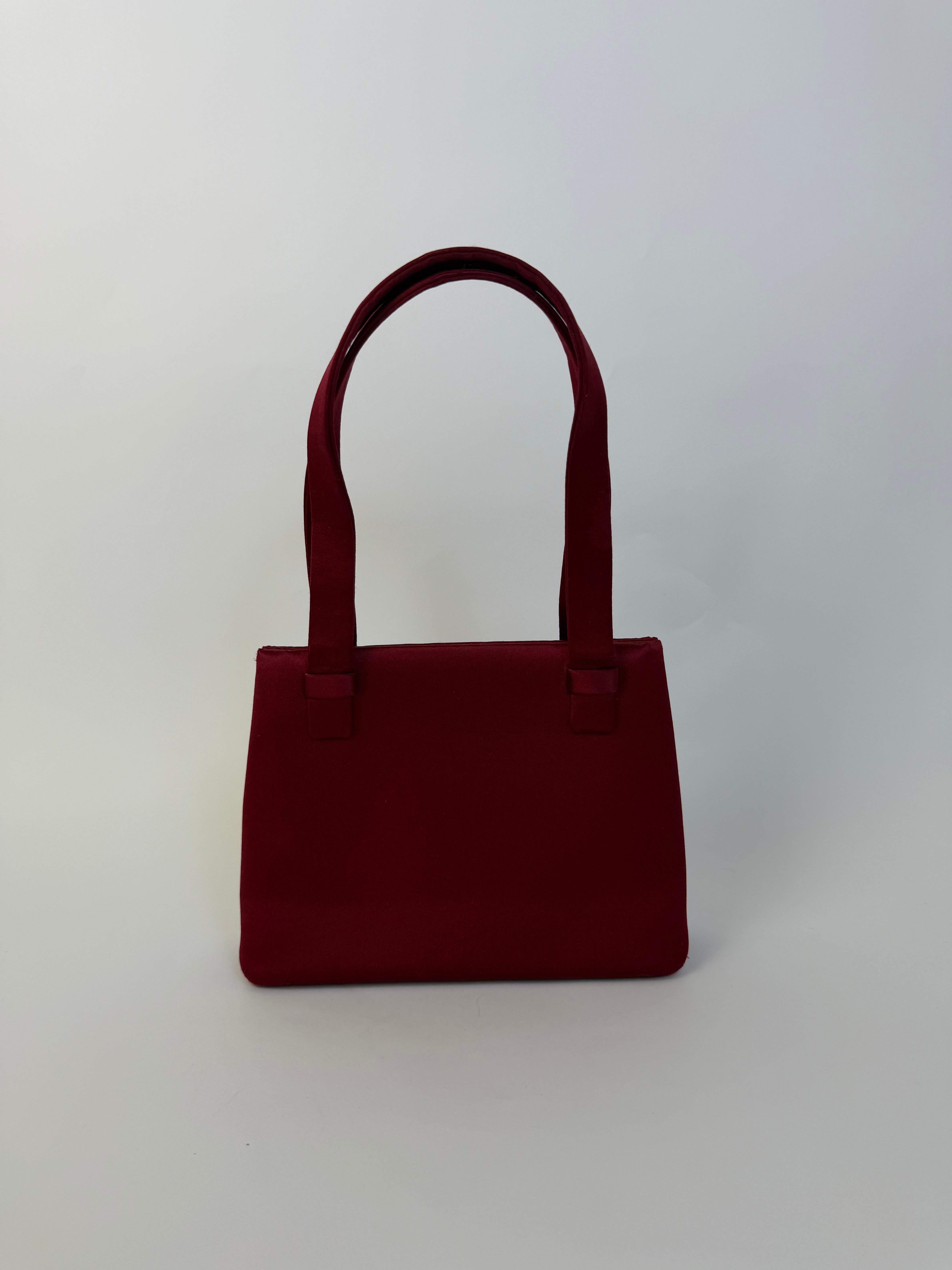Chanel Vintage Rhinestone Evening Handbag Bordeaux
