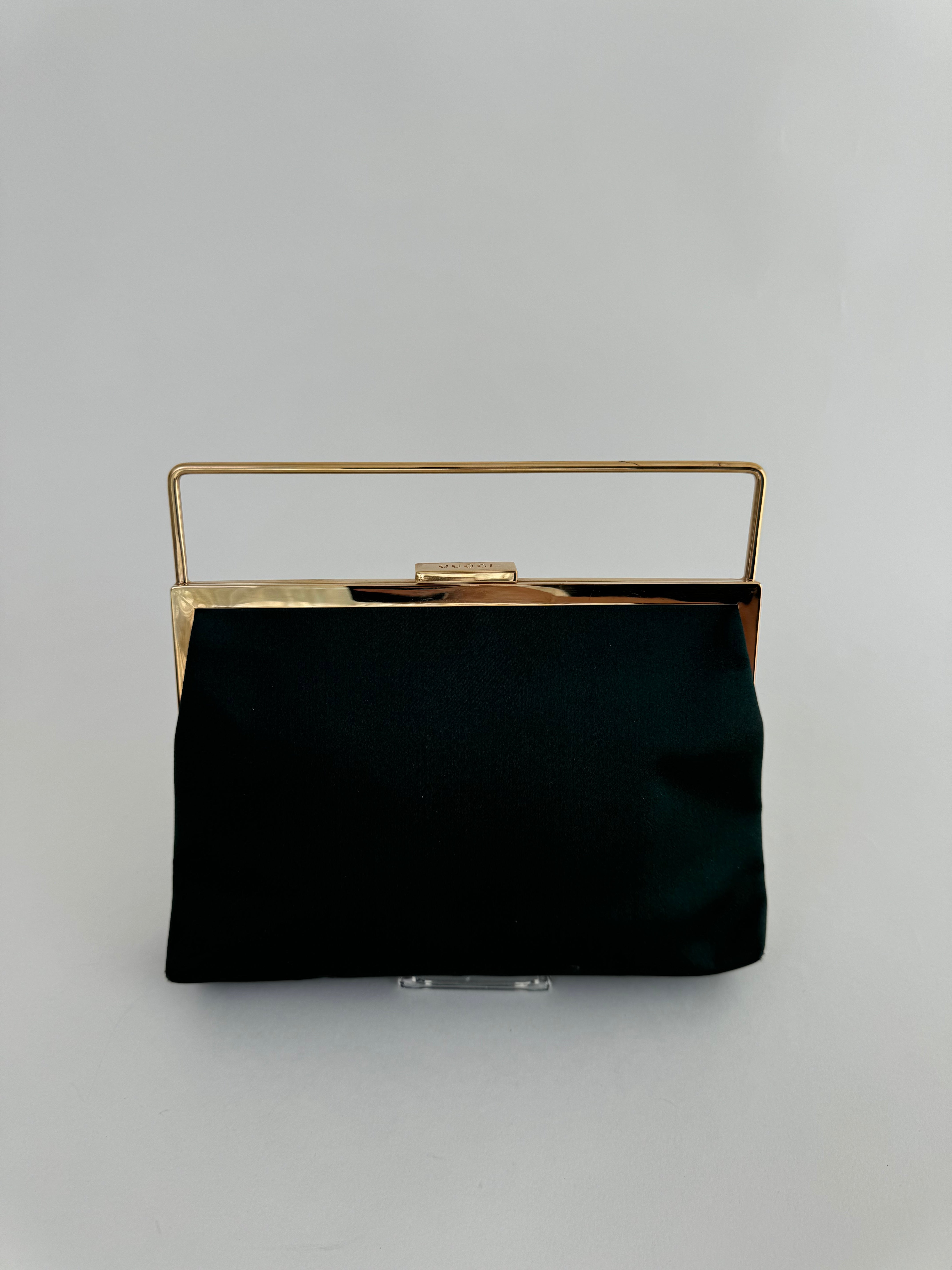 Gucci Satin Green Kisslock Evening Bag