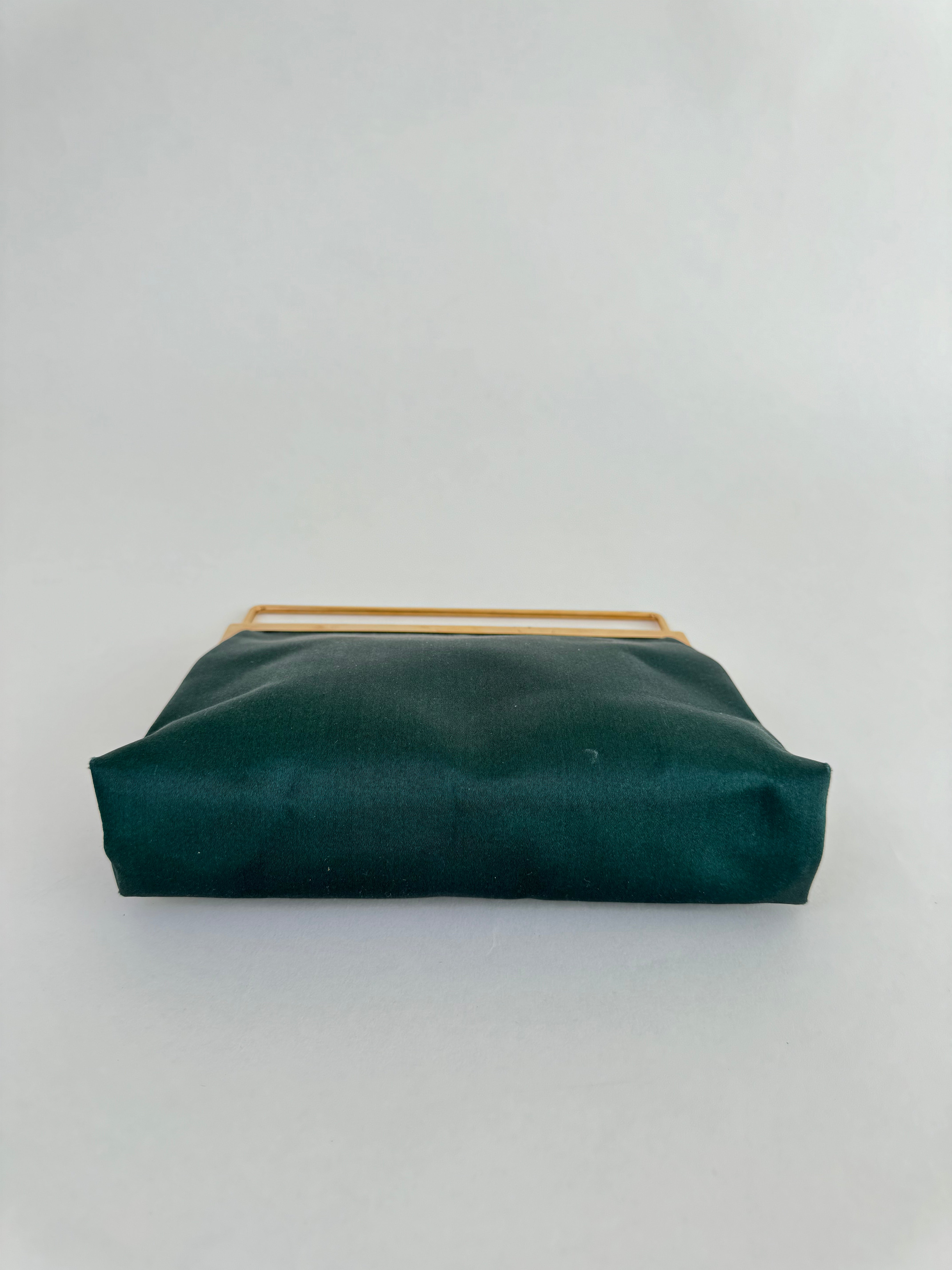 Gucci Satin Green Kisslock Evening Bag