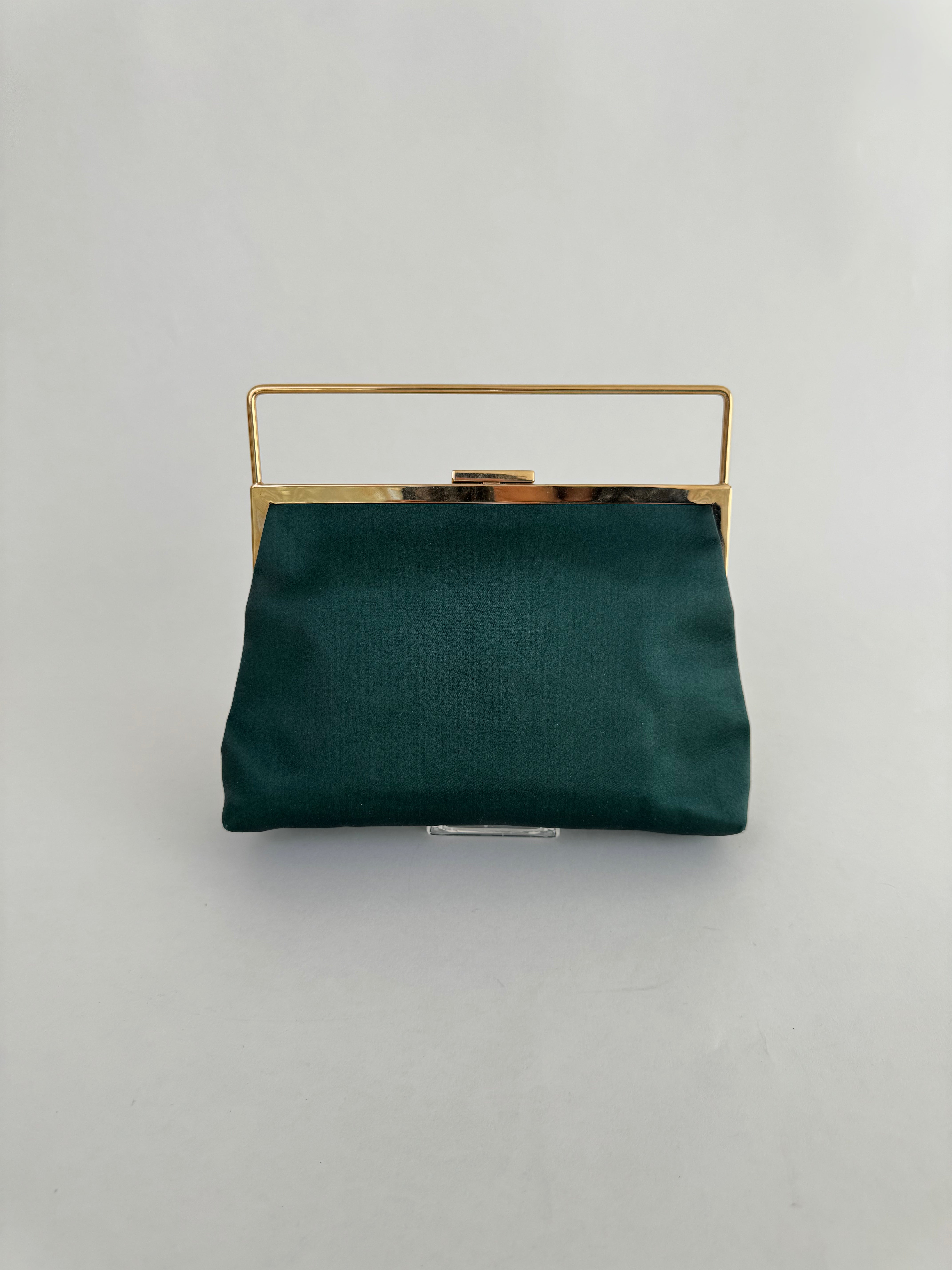 Gucci Satin Green Kisslock Evening Bag