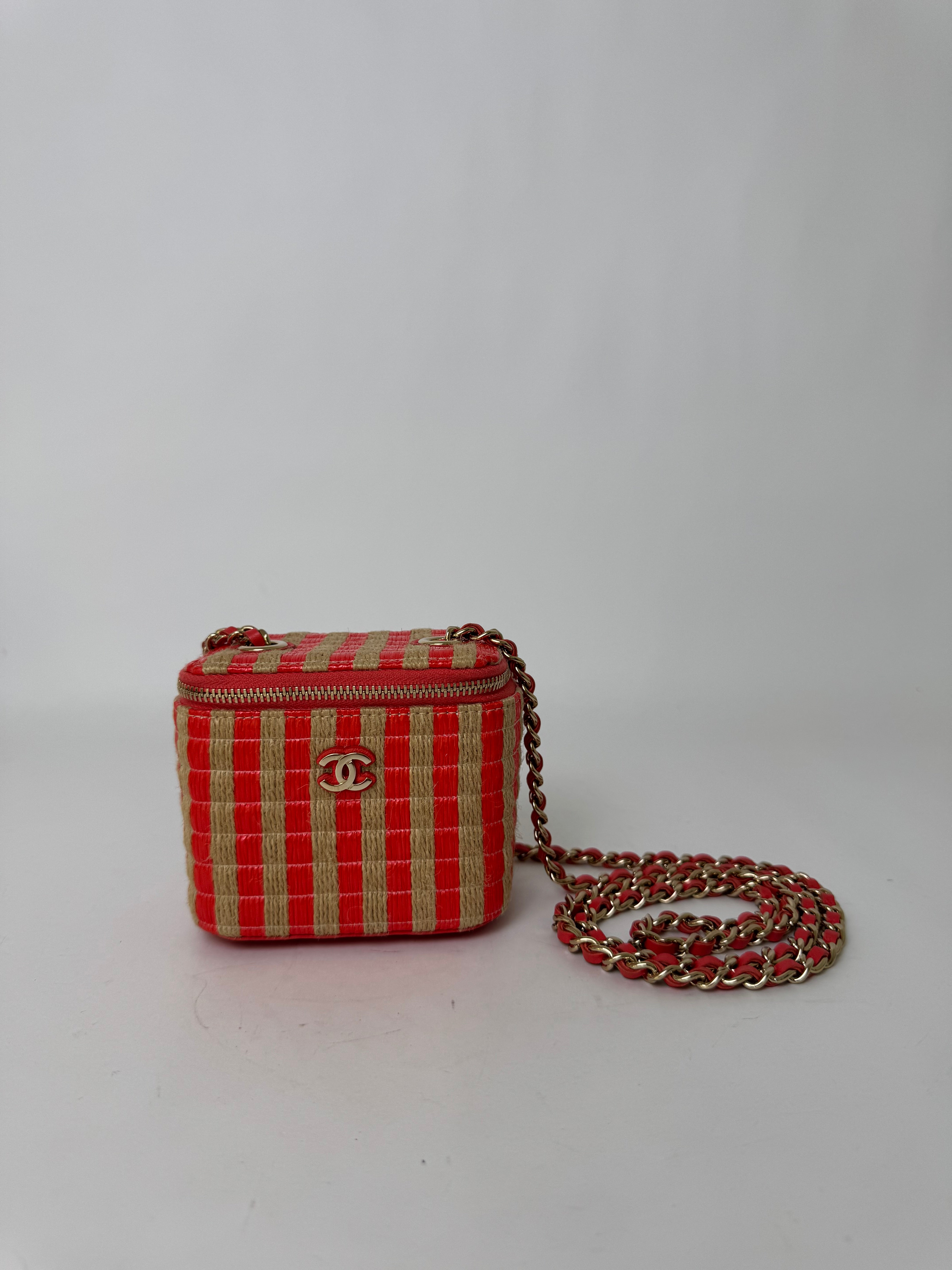 Chanel Mini Vanity Raffia Bag New