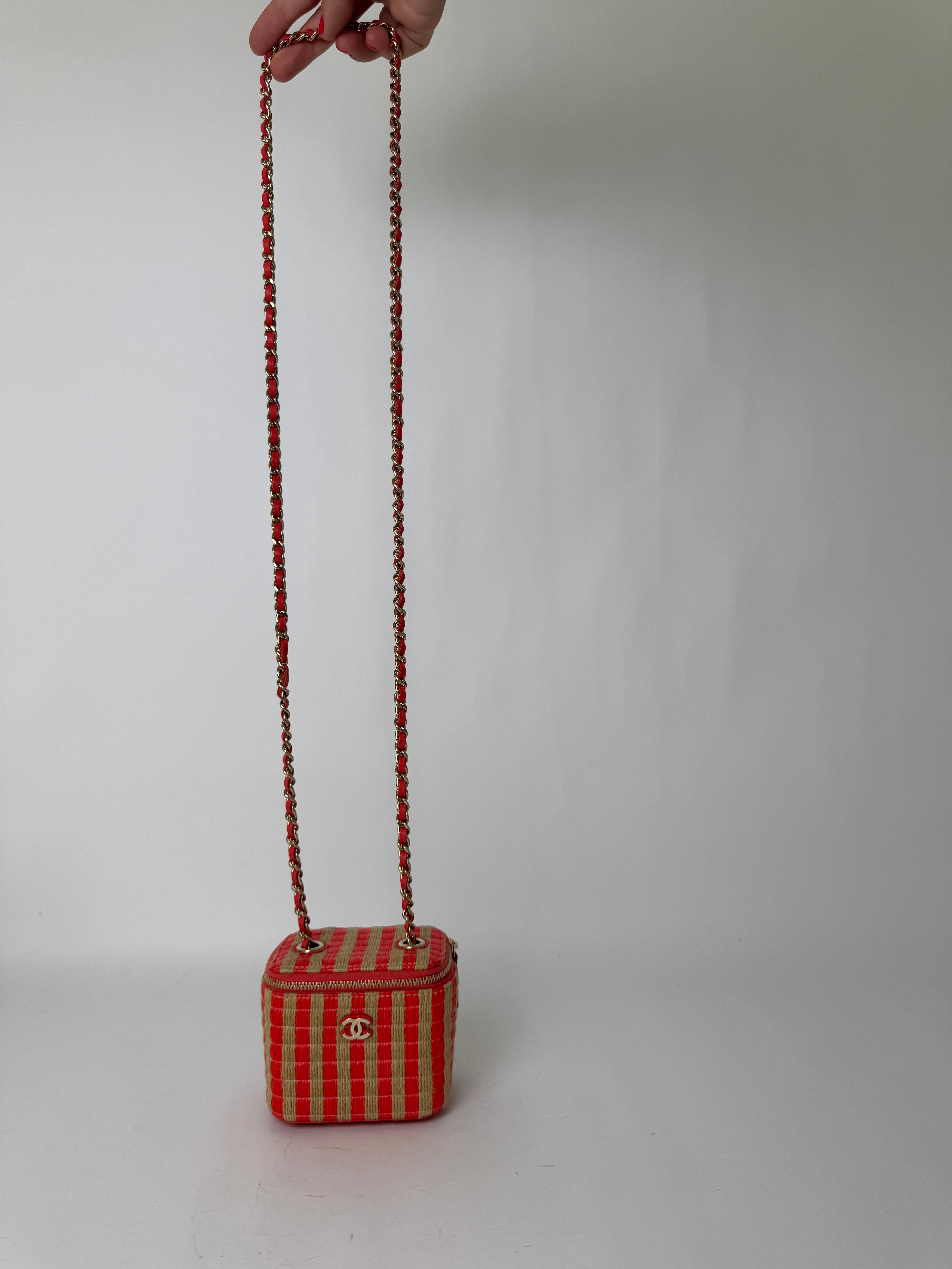 Chanel Mini Vanity Raffia Bag New