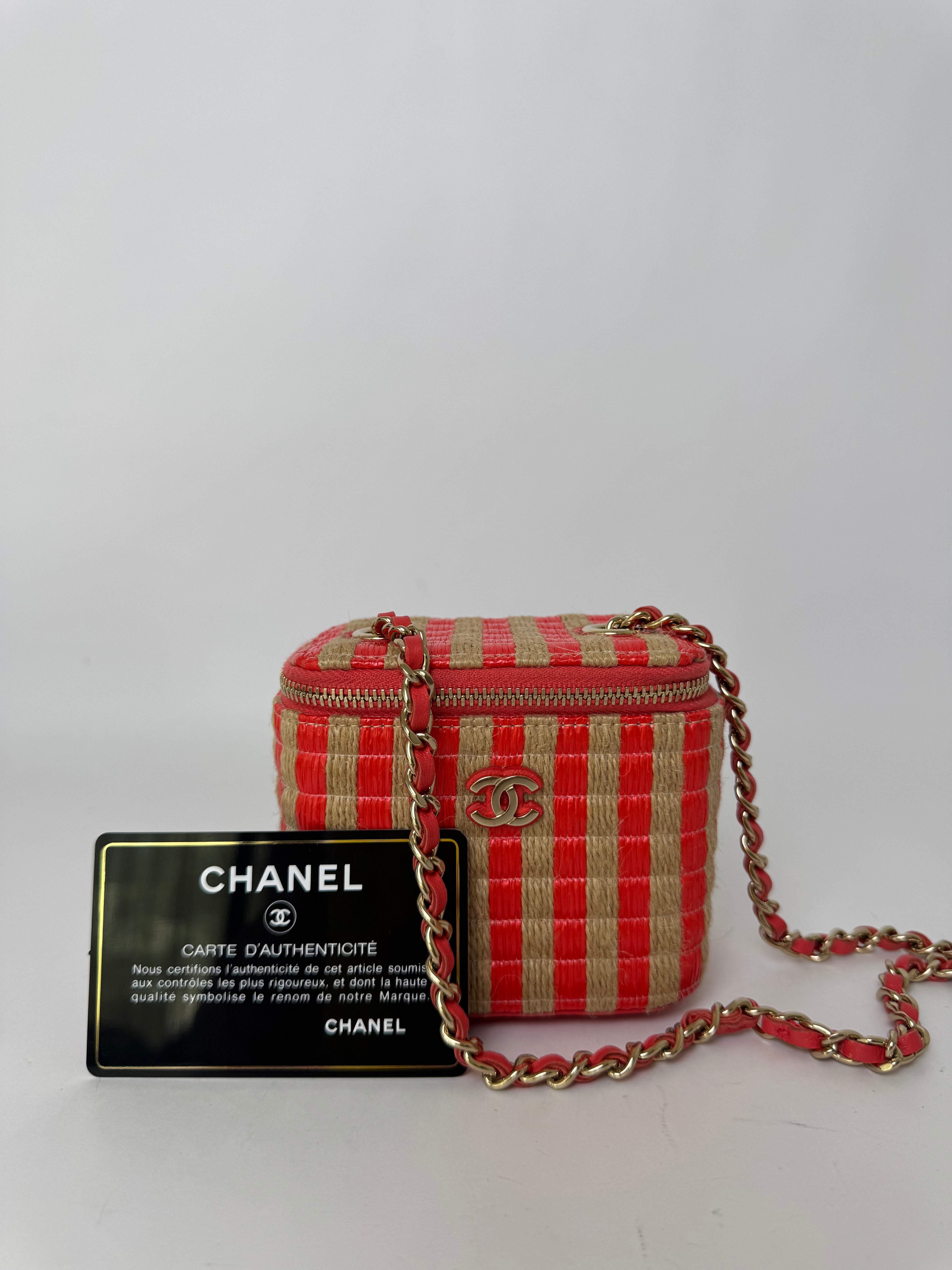 Chanel Mini Vanity Raffia Bag New