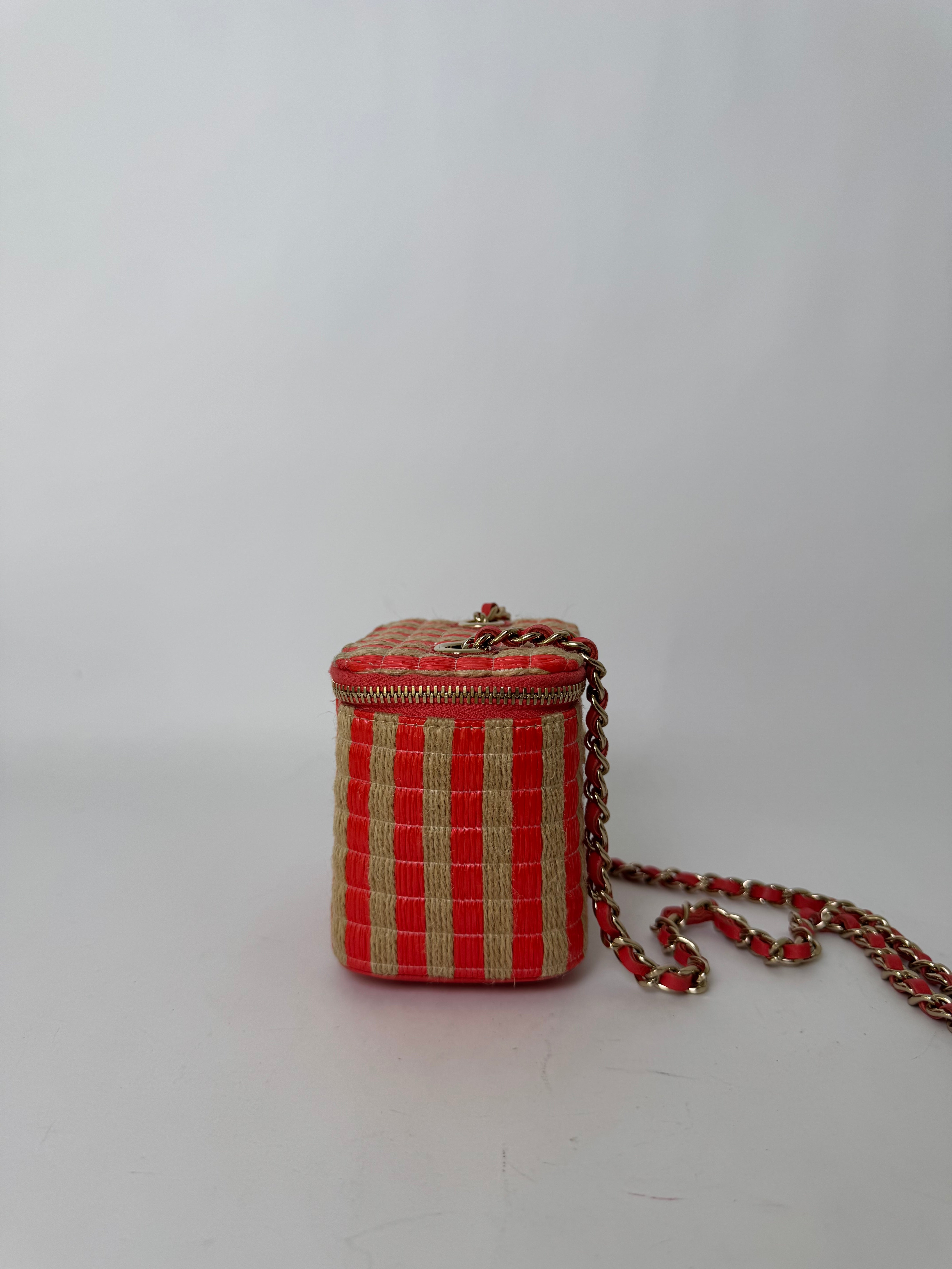 Chanel Mini Vanity Raffia Bag New