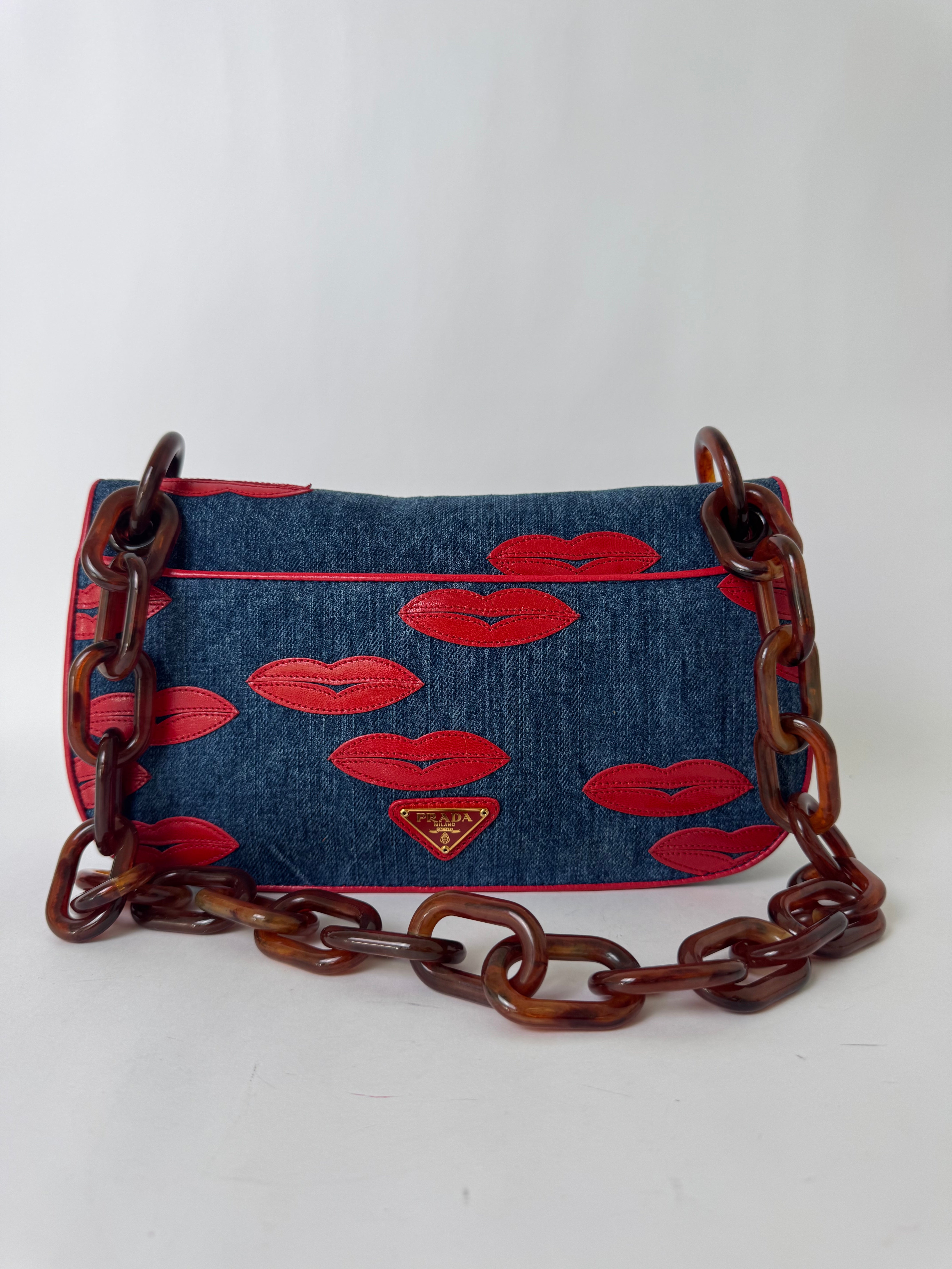 Prada Denim Lips Handbag