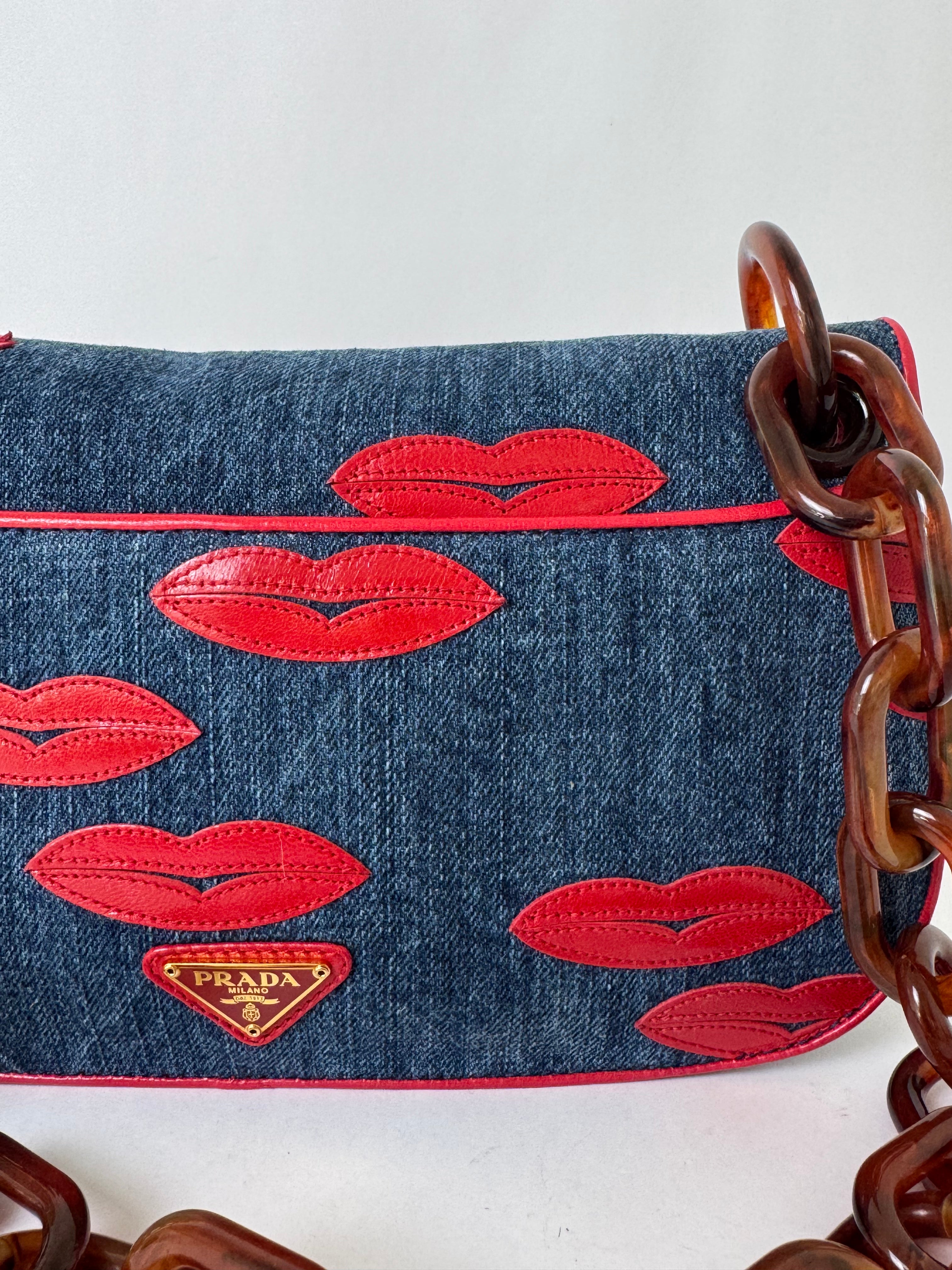 Prada Denim Lips Handbag