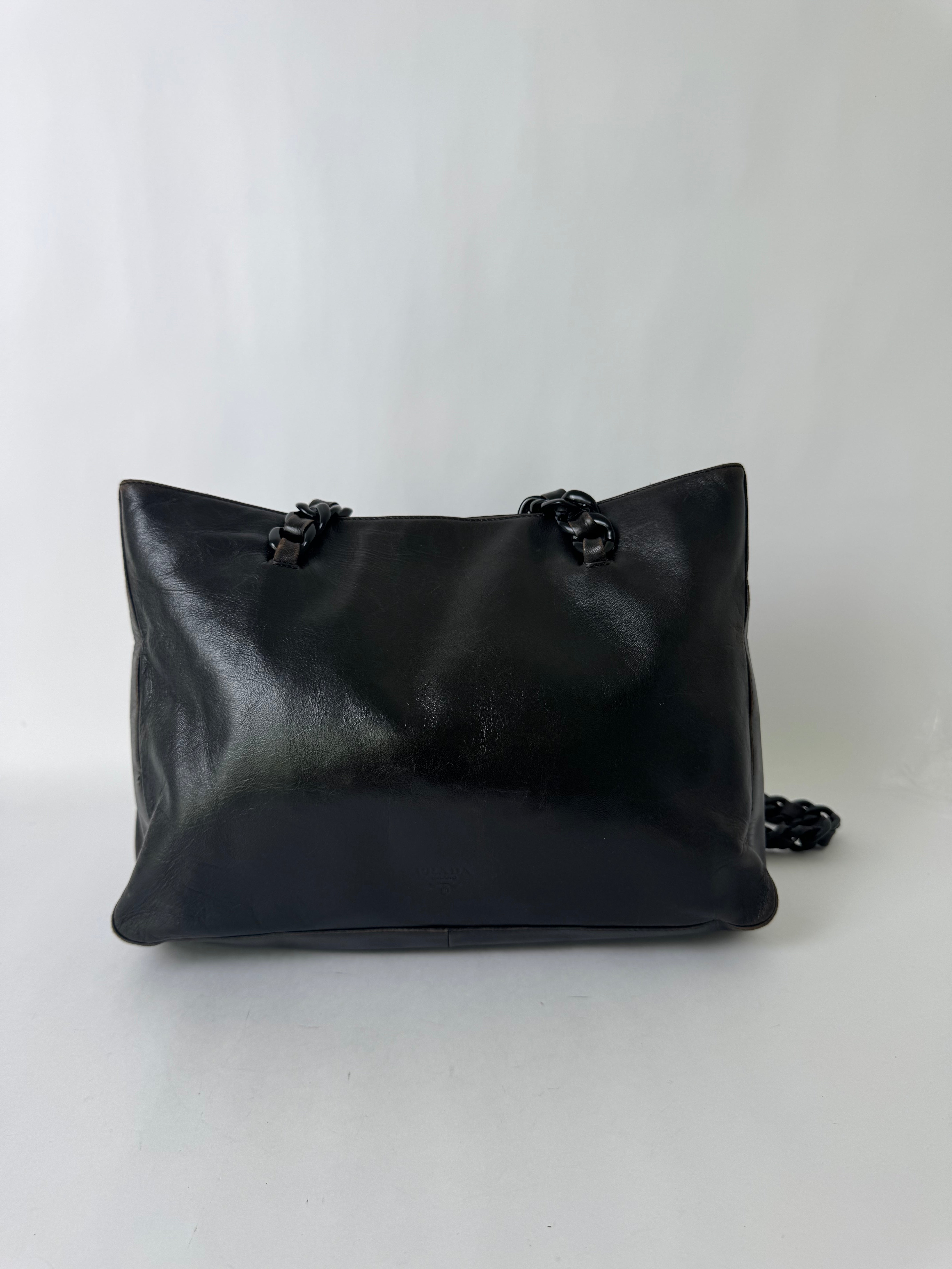 Prada Black Leather Shoulder Bag
