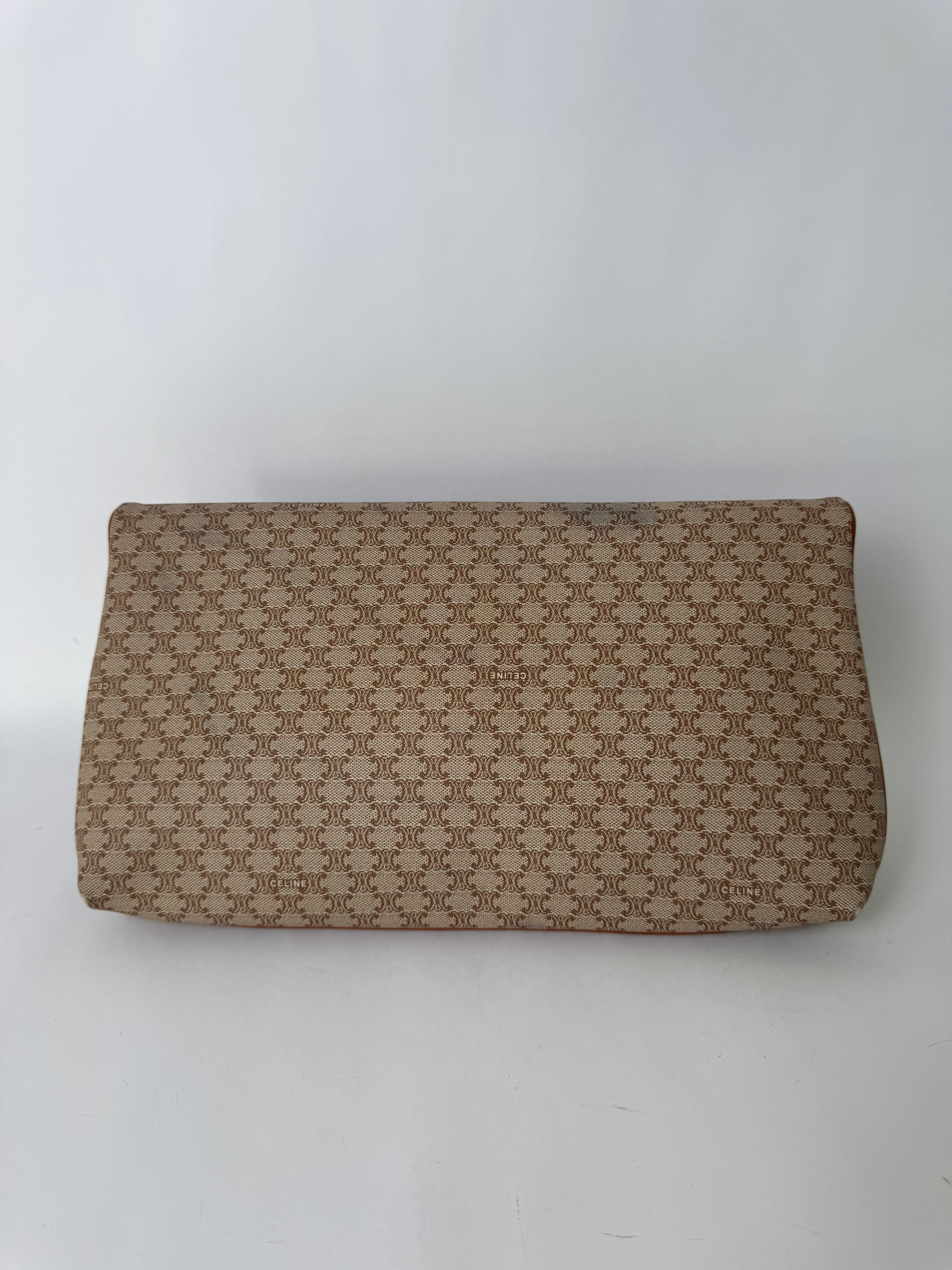 Celine Vintage Macadam Clutch Cream