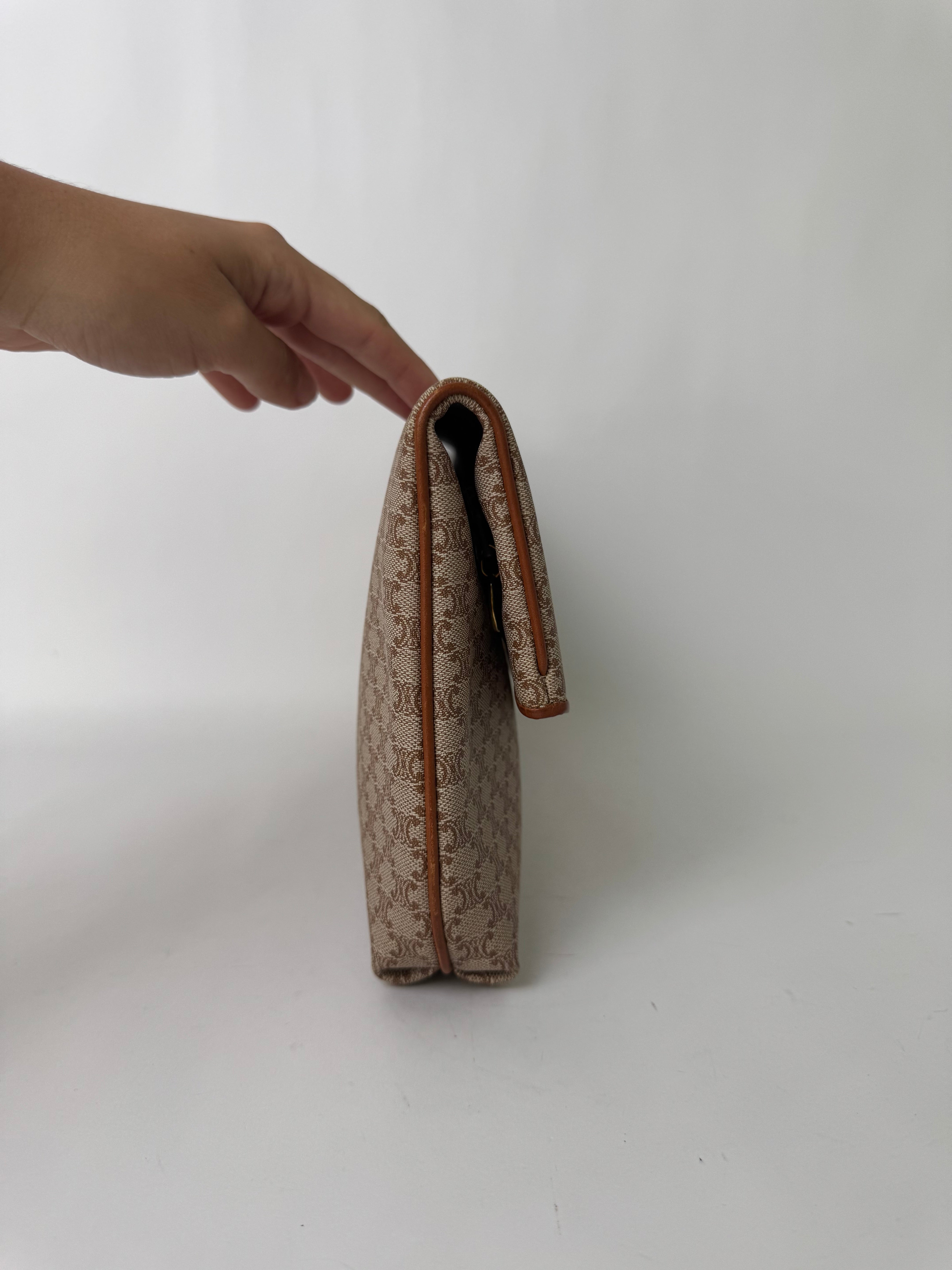 Celine Vintage Macadam Clutch Cream