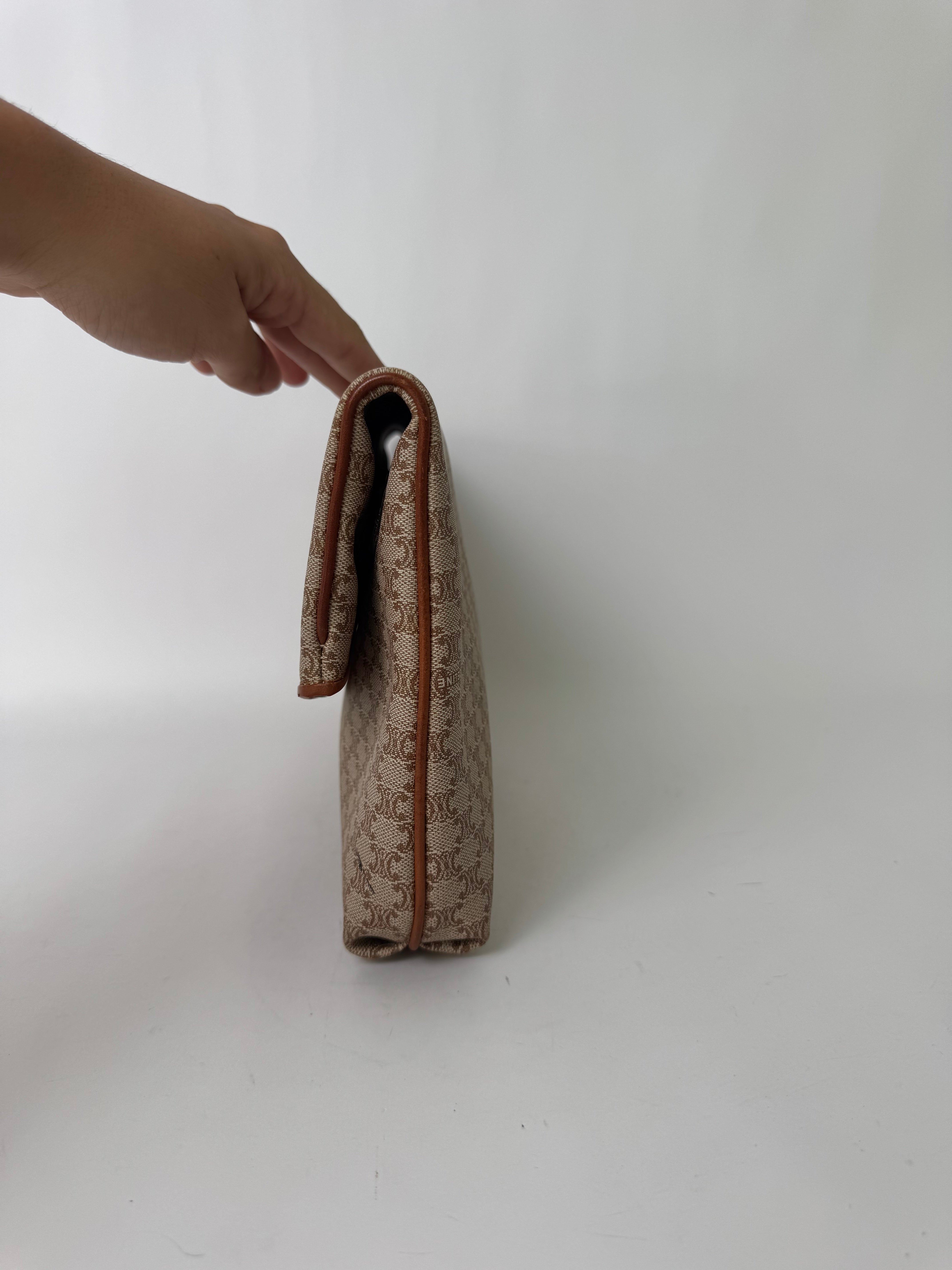 Celine Vintage Macadam Clutch Cream