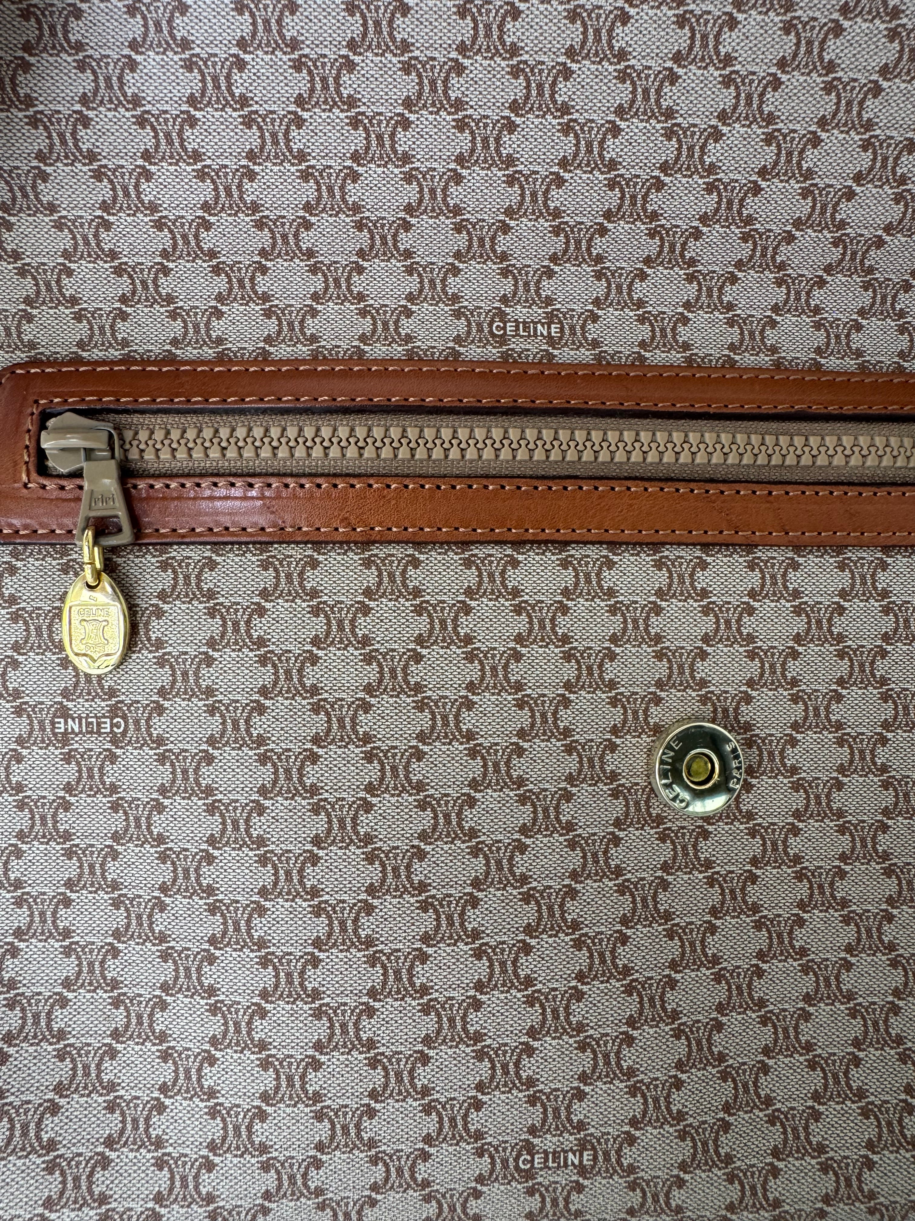 Celine Vintage Macadam Clutch Cream
