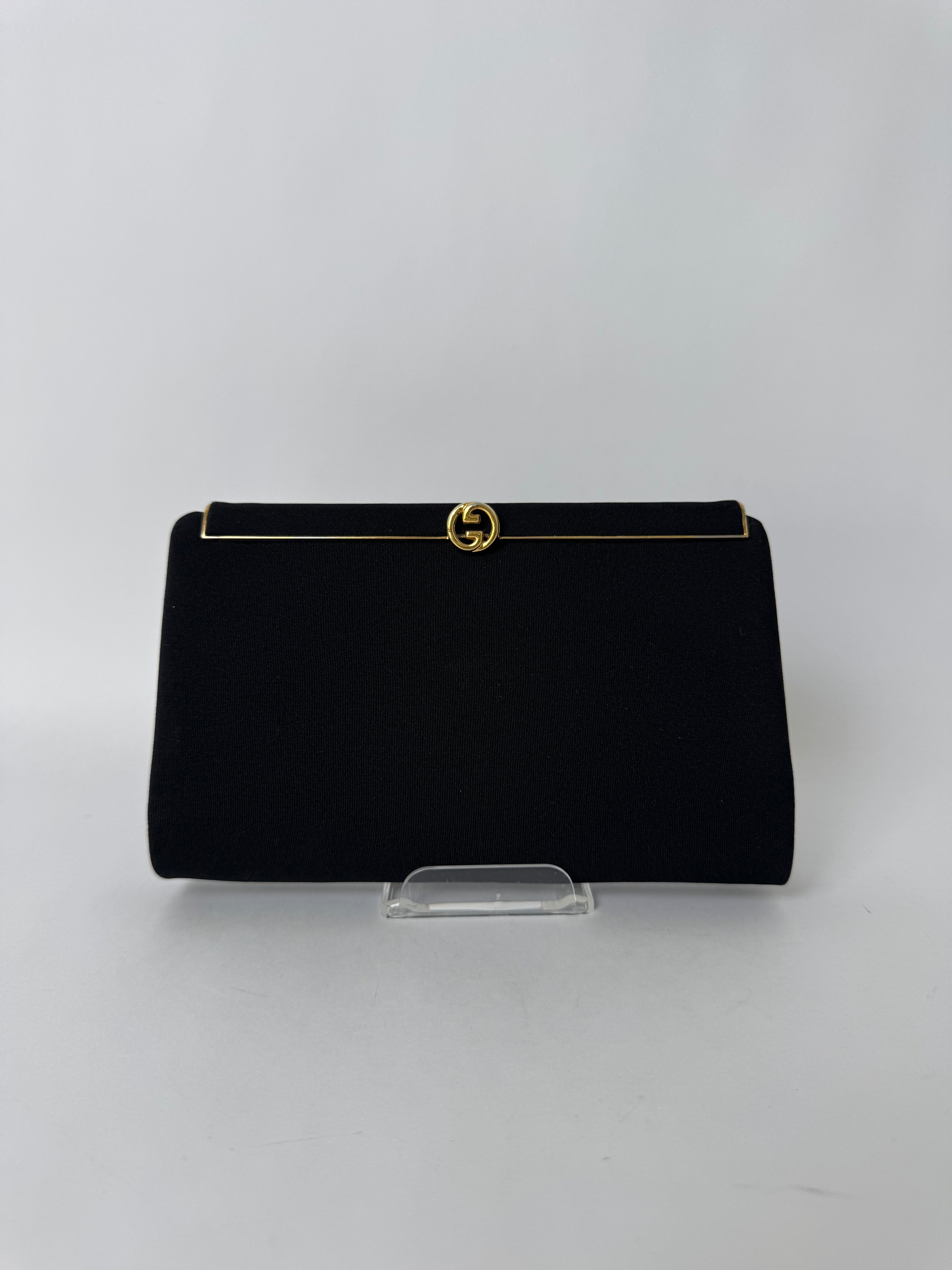 Gucci Black Canvas Vintage Clutch