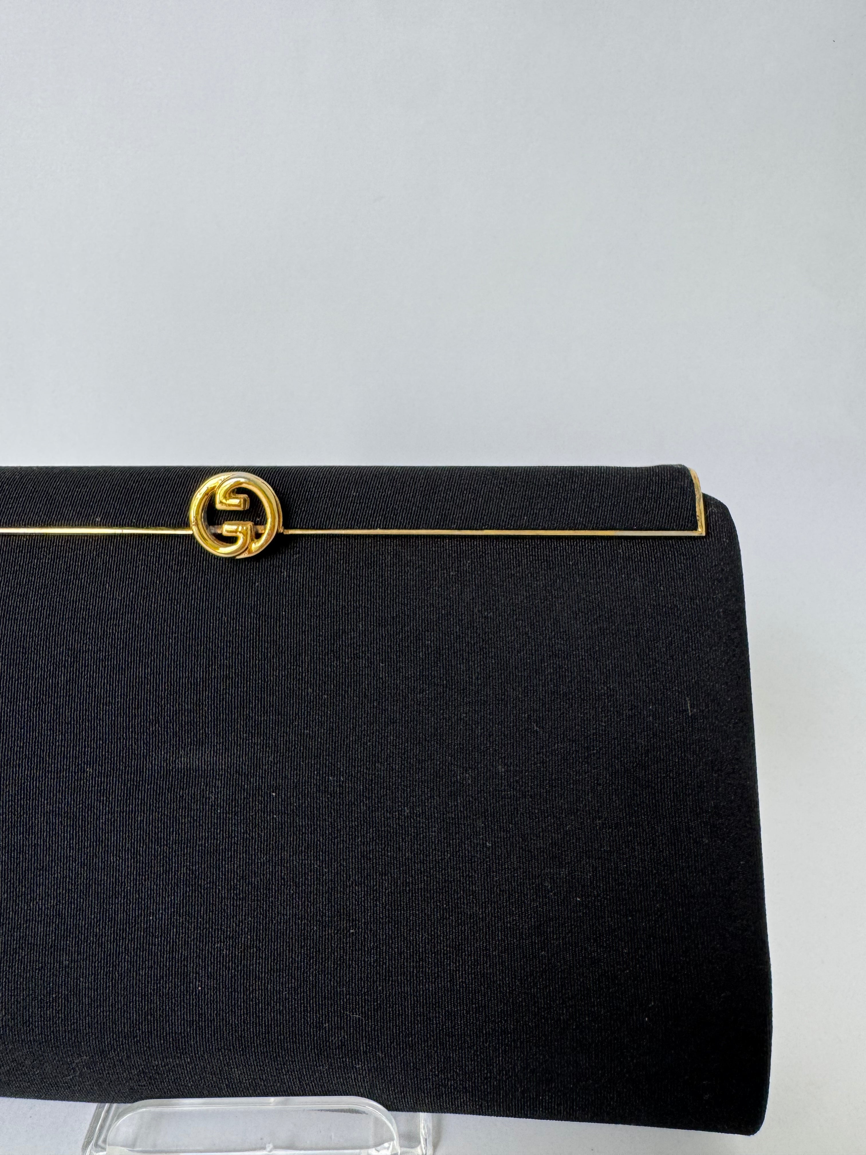 Gucci Black Canvas Vintage Clutch