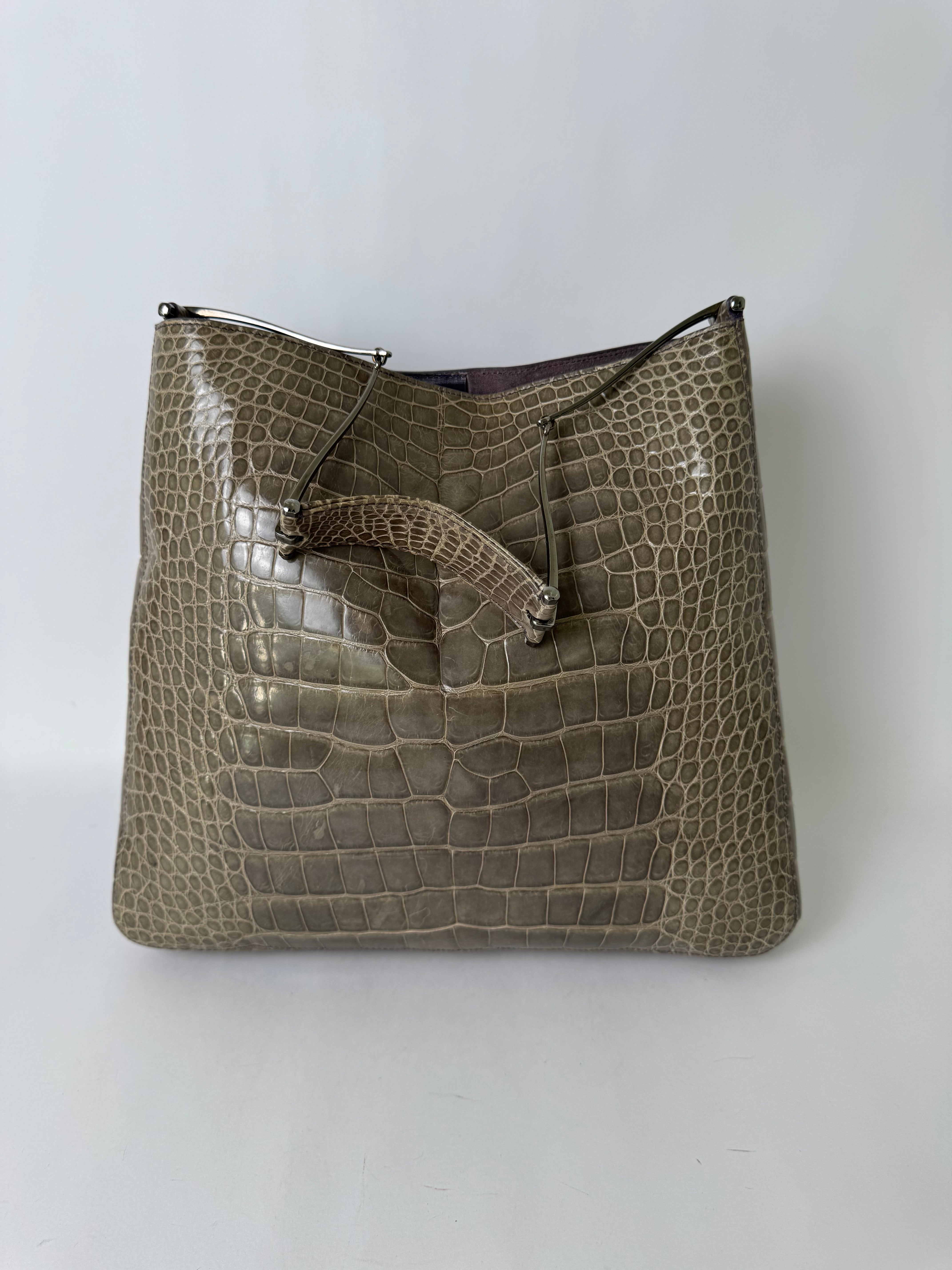 Gucci Tom Ford Slim Horsebit Alligator Shoulder Bag Rare