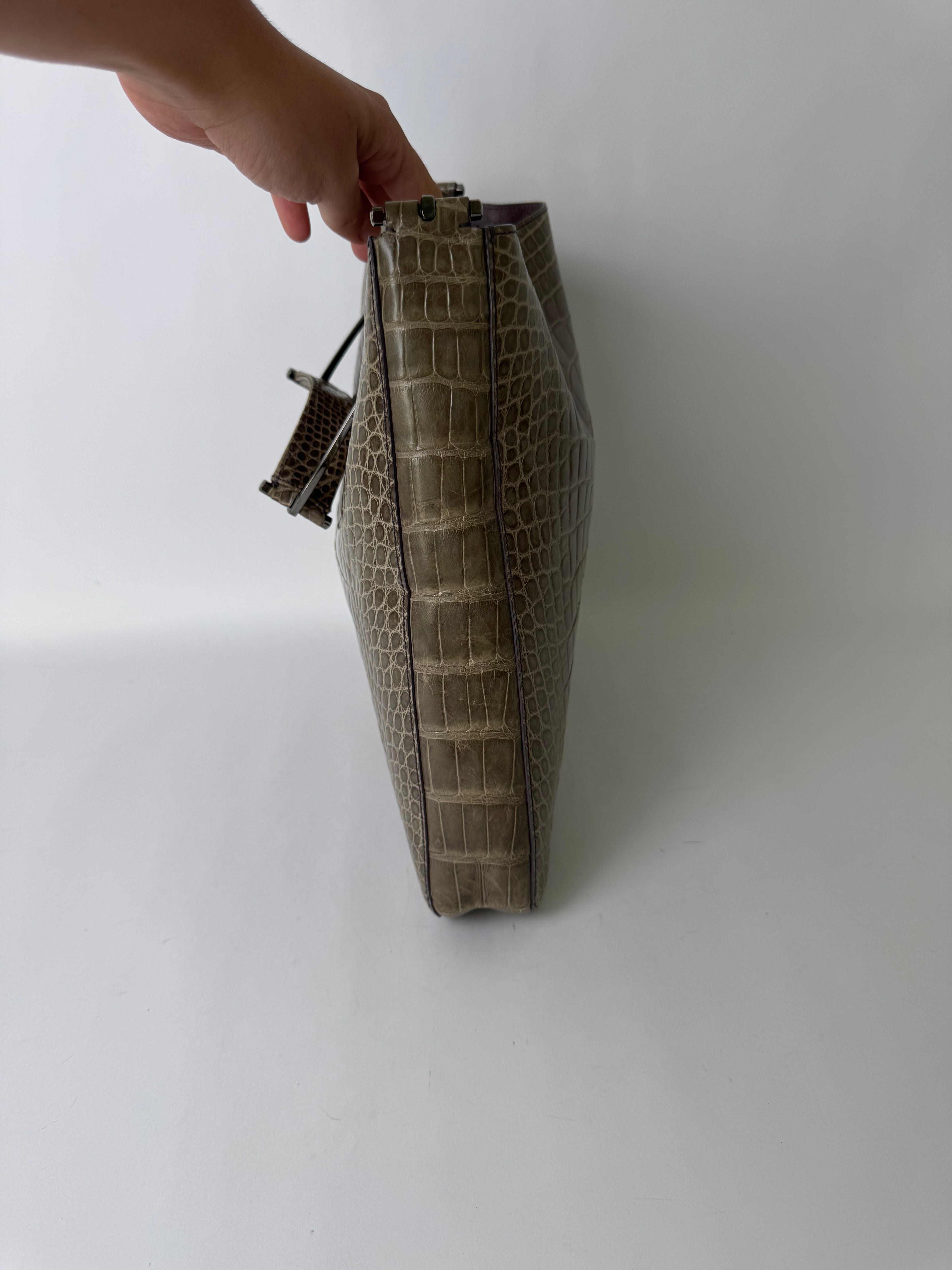 Gucci Tom Ford Slim Horsebit Alligator Shoulder Bag Rare