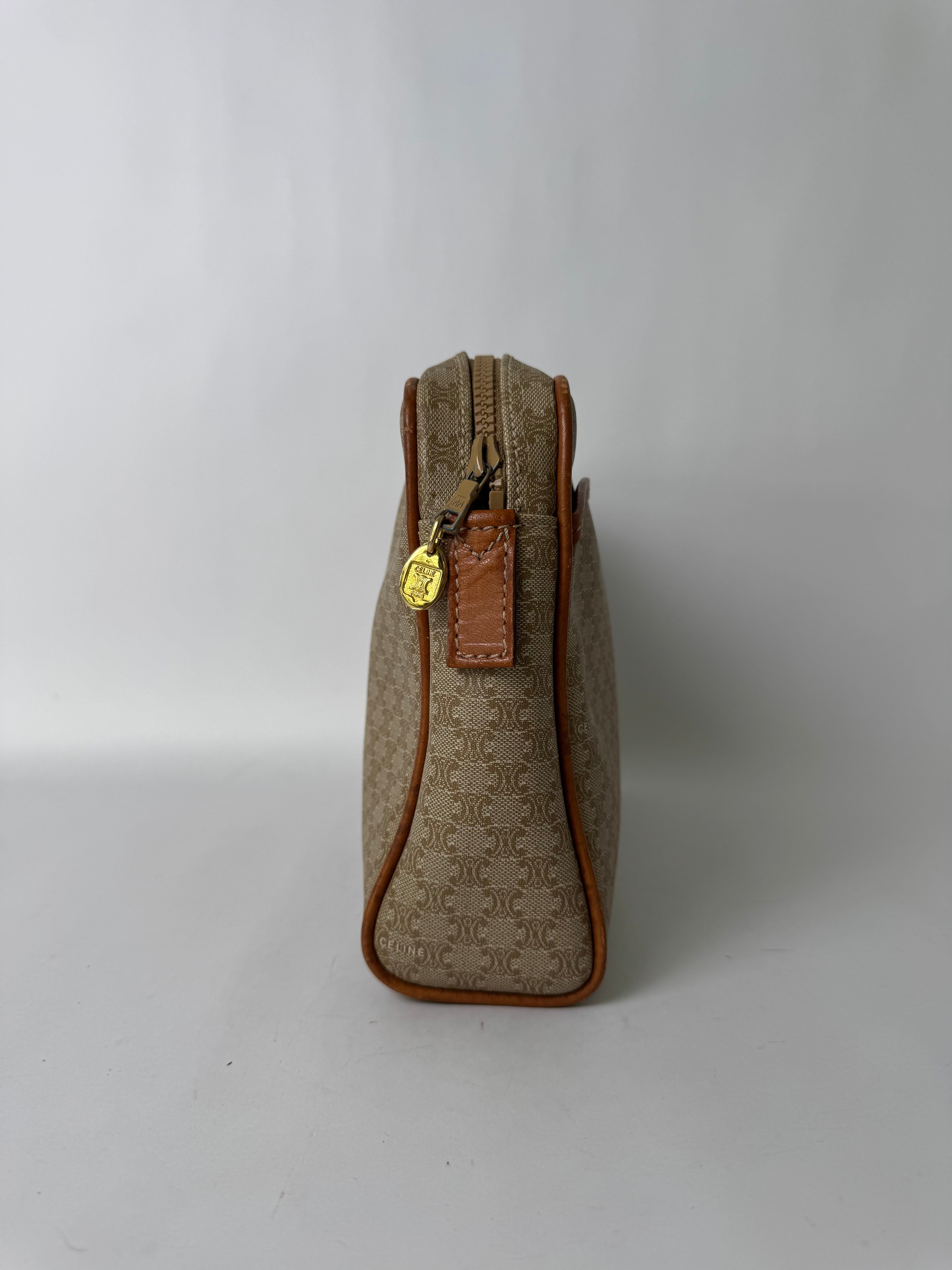 Celine Macadam Vintage Clutch/Pouch Cream