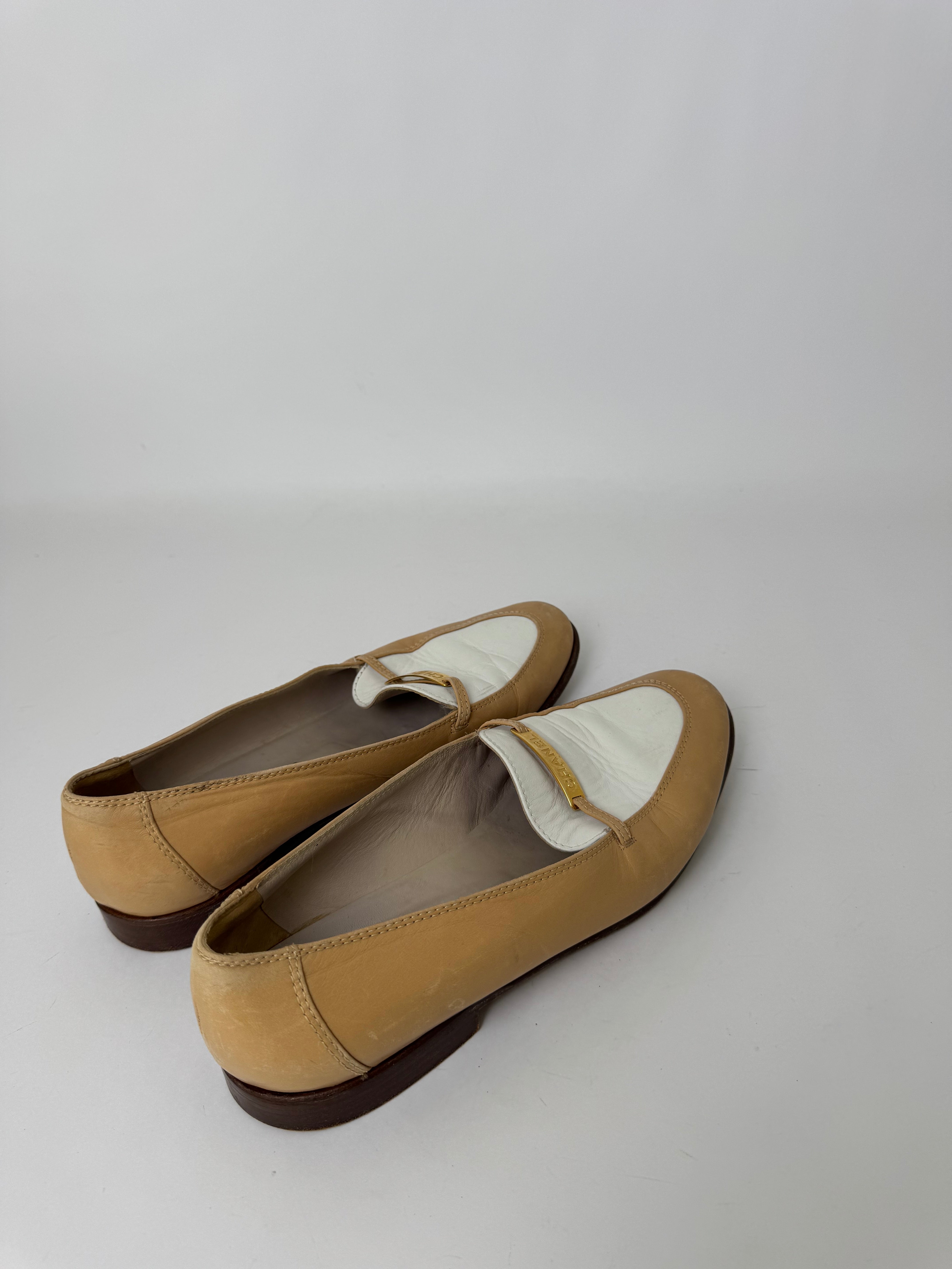 Chanel Vintage Leather Loafers 39.5