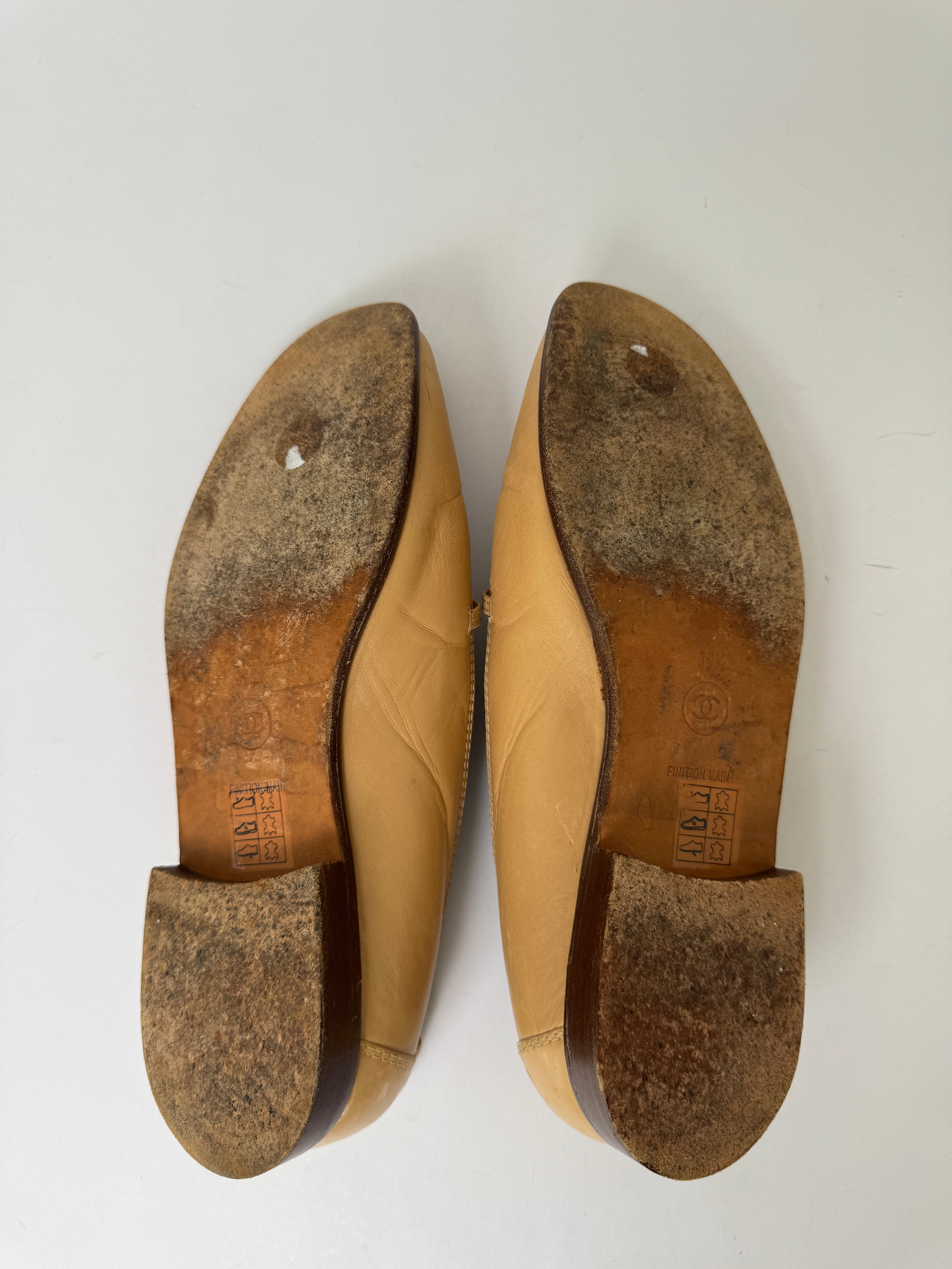 Chanel Vintage Leather Loafers 39.5