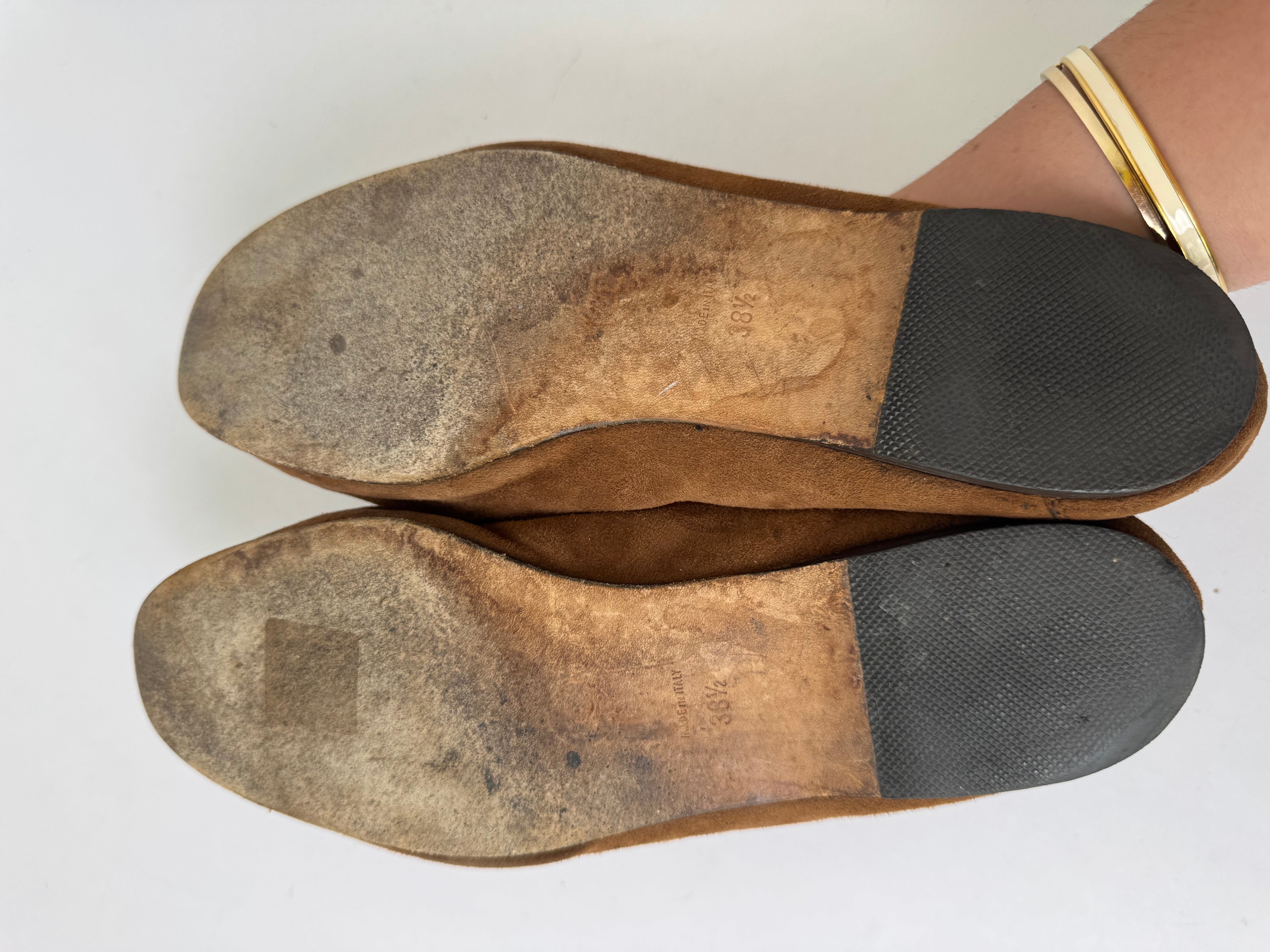 Chanel Vintage Brown Suede Loafers 38.5