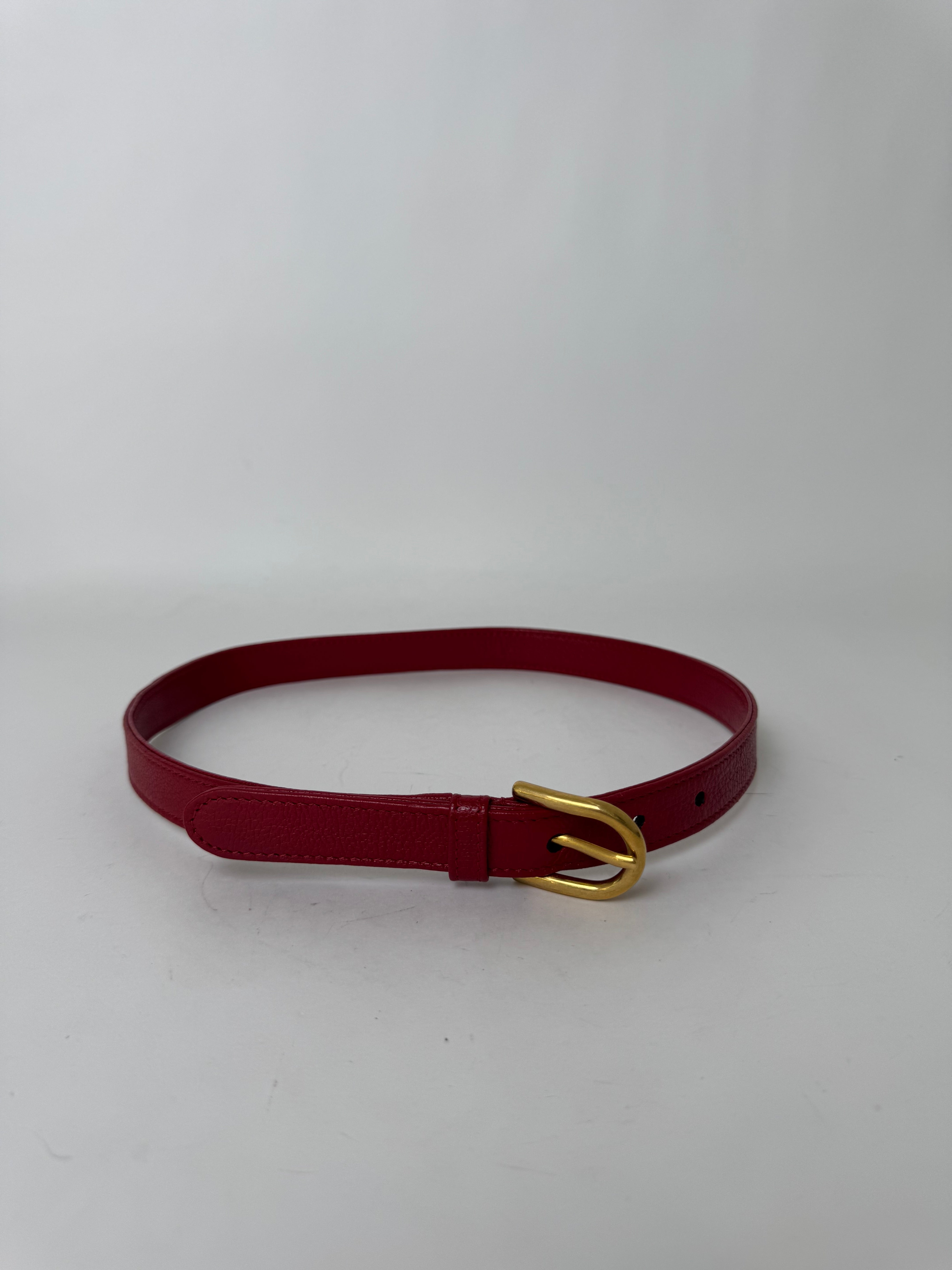 Gucci Red Leather Belt XS