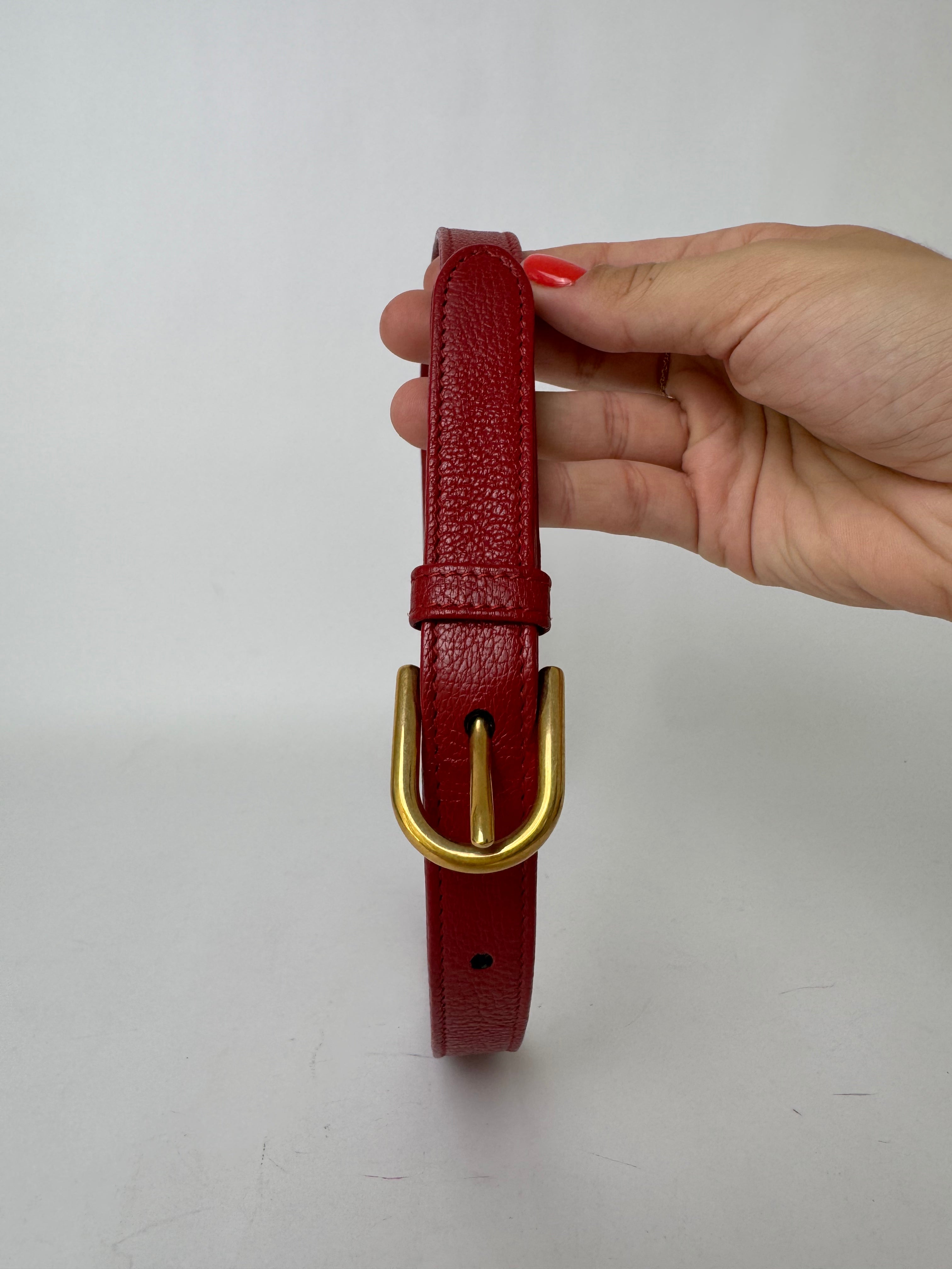 Gucci Red Leather Belt XS