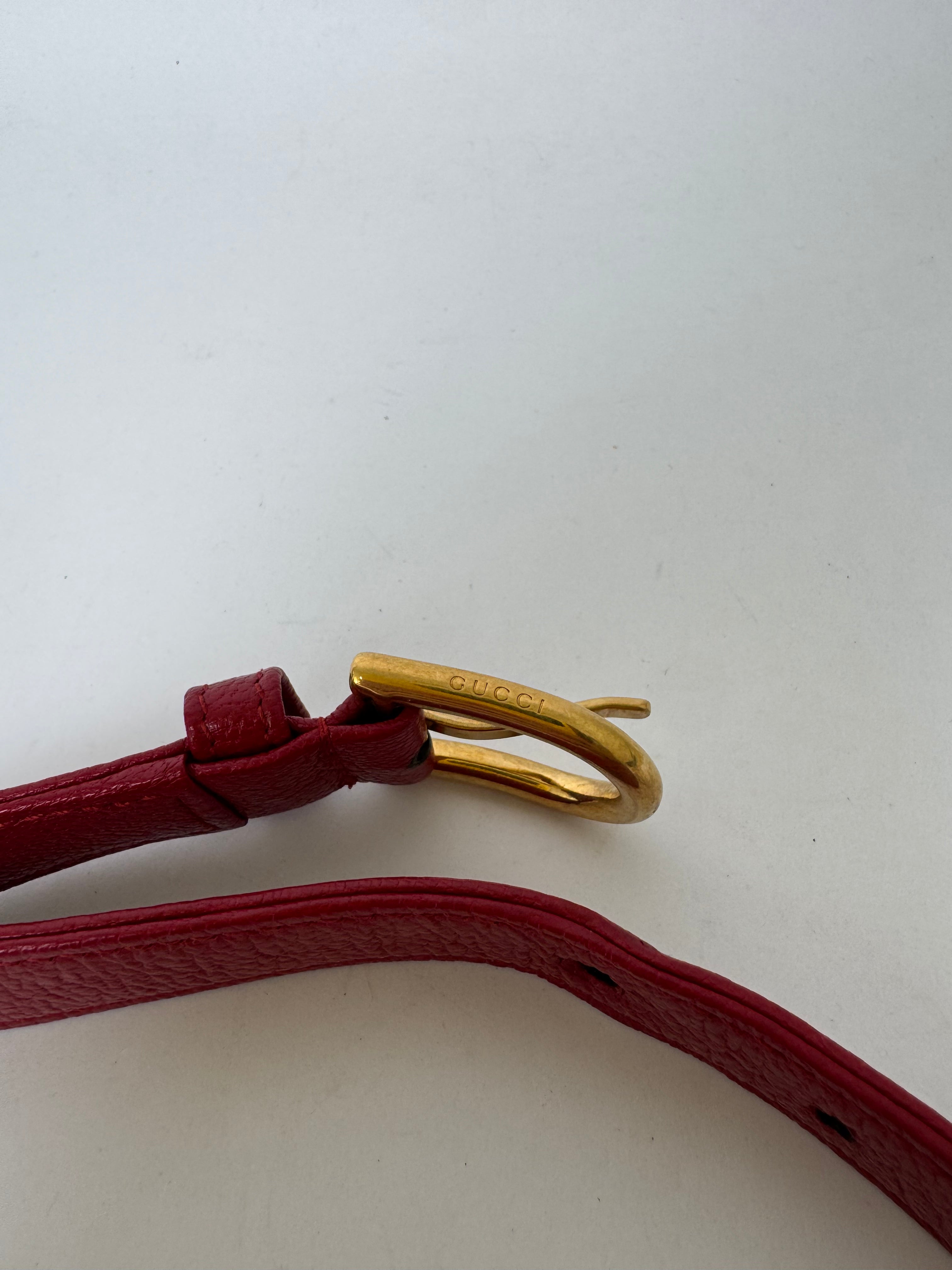 Gucci Red Leather Belt XS